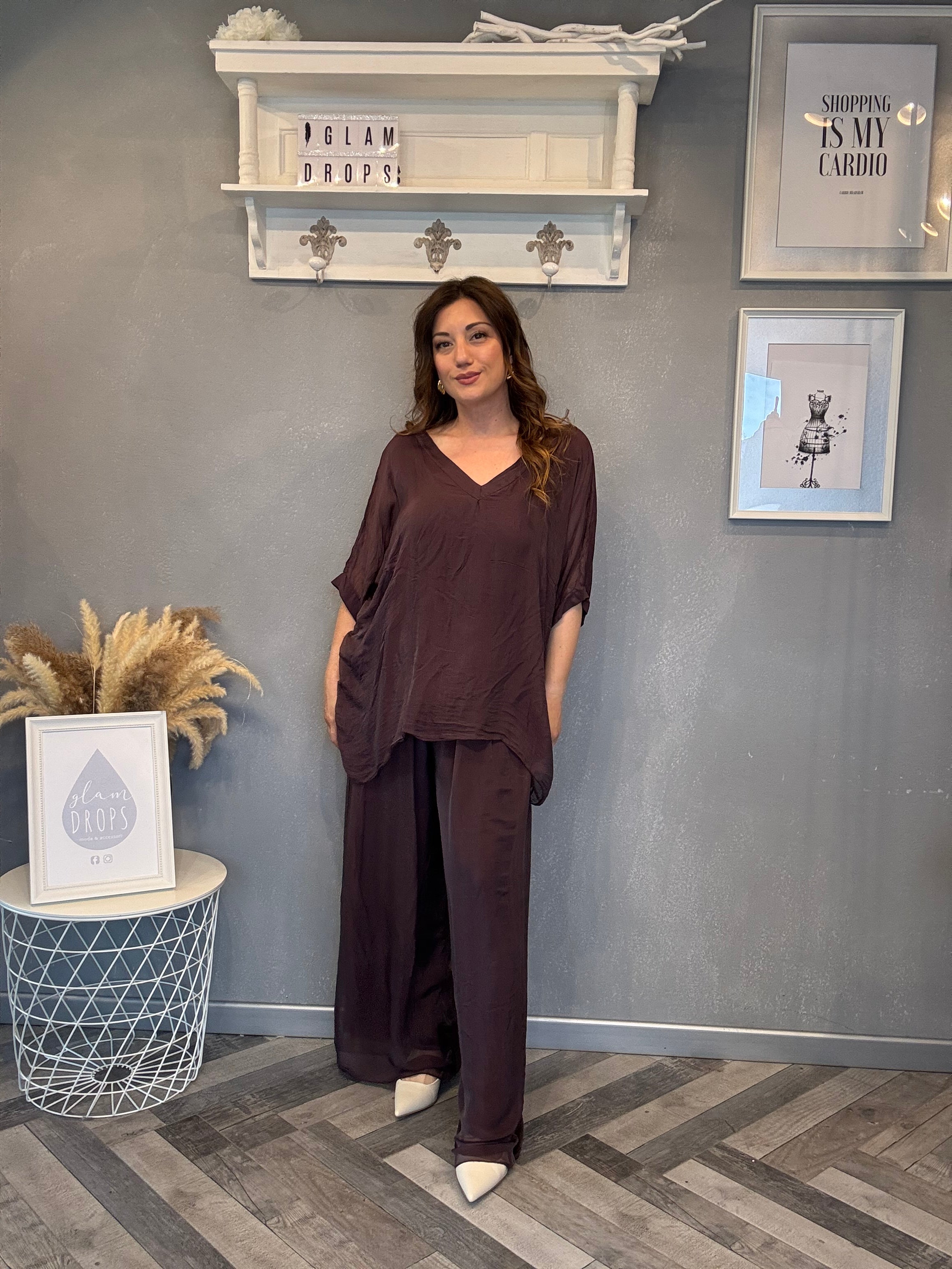 Coordinato satin vinaccia
