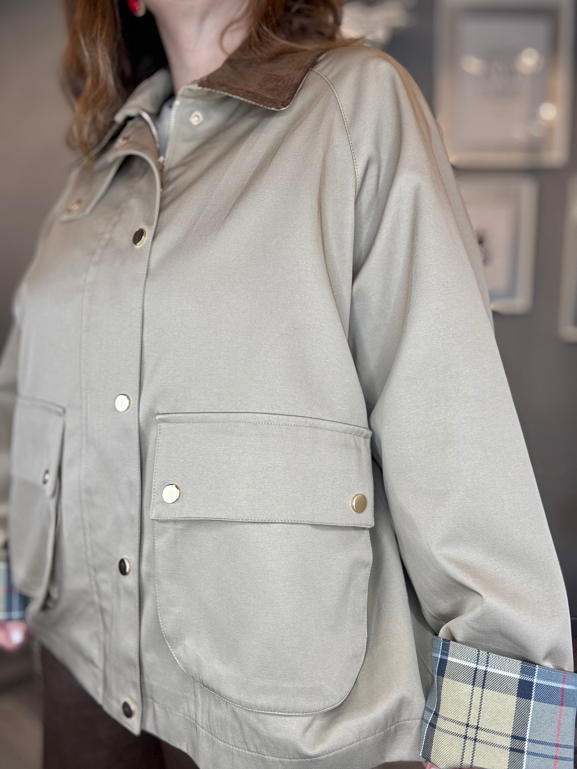 Giacca stile parka con dettagli check