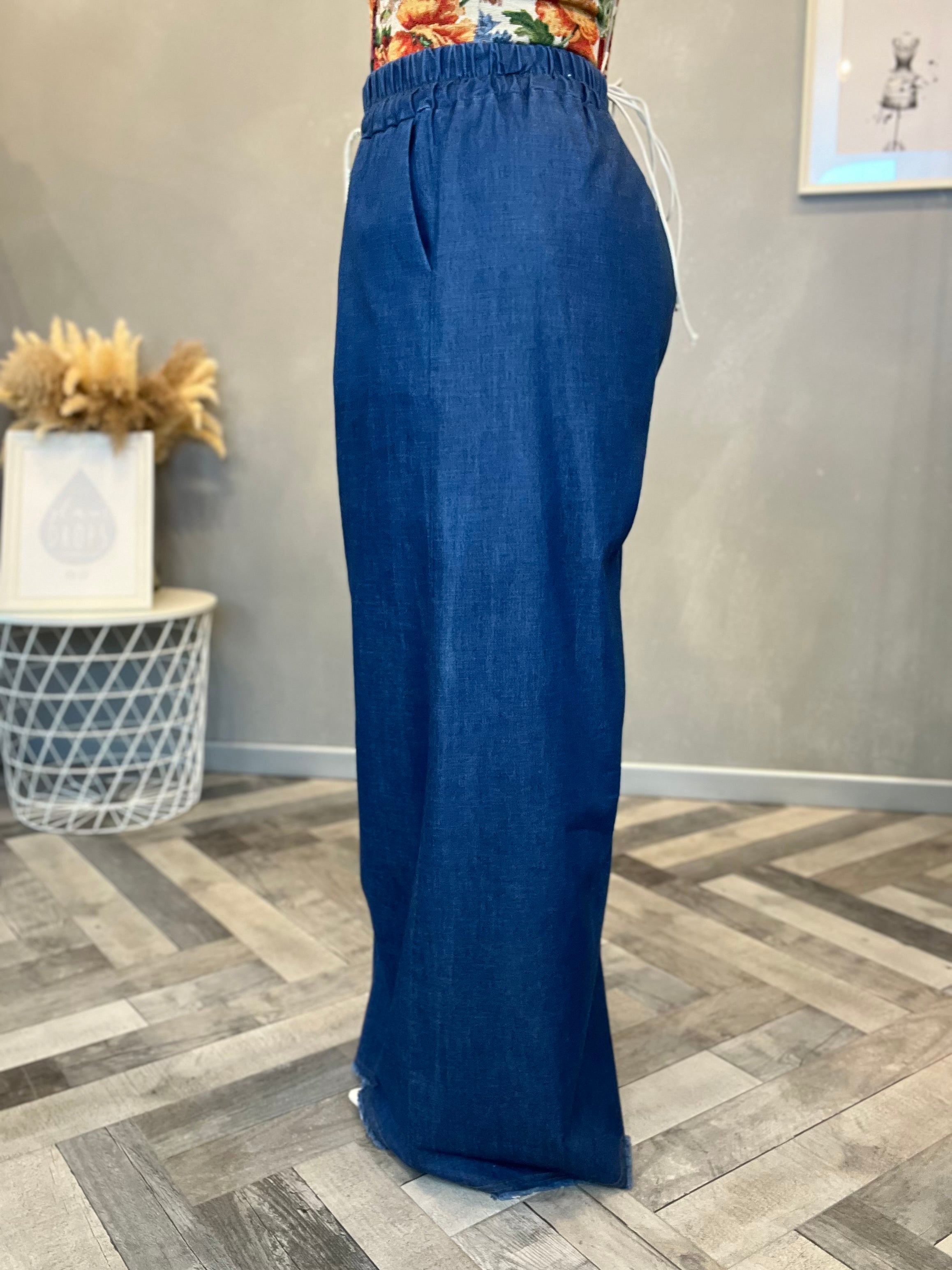 Jeans palazzo corda oro