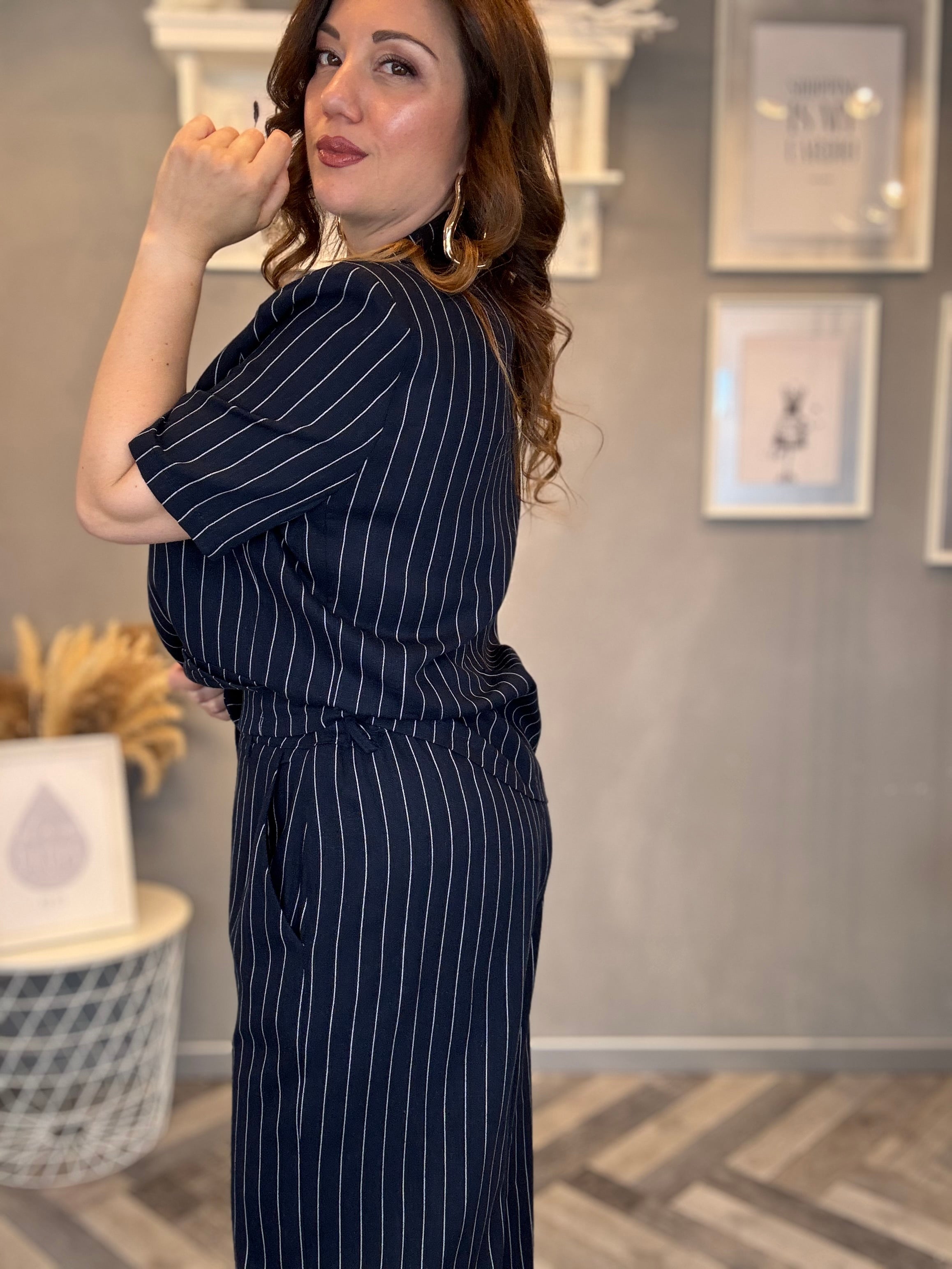 Set Icona gessato blu