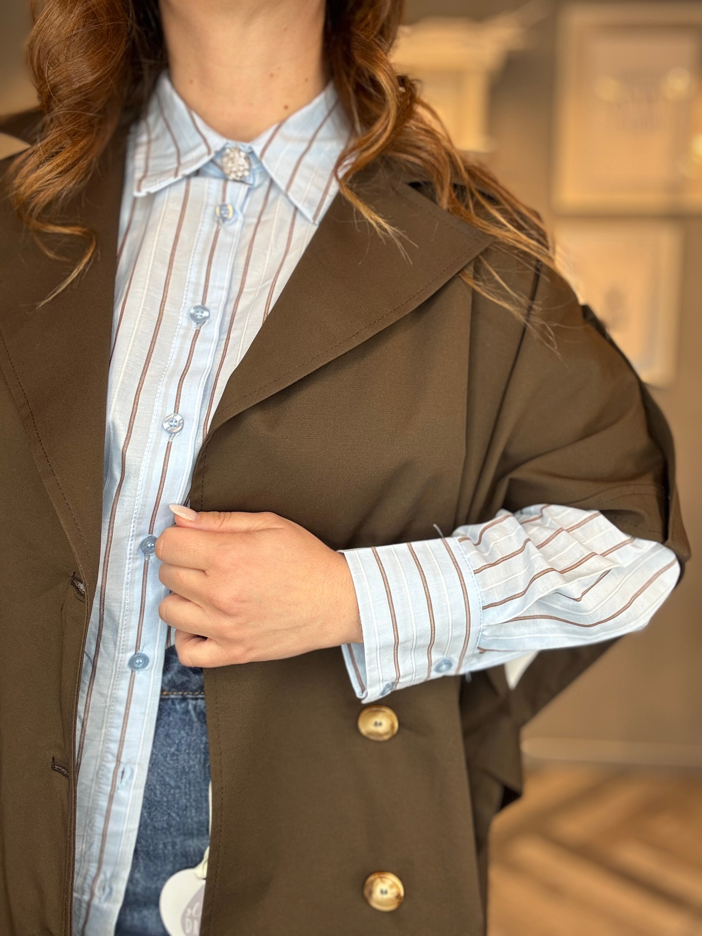 Trench smanicato gilet moro