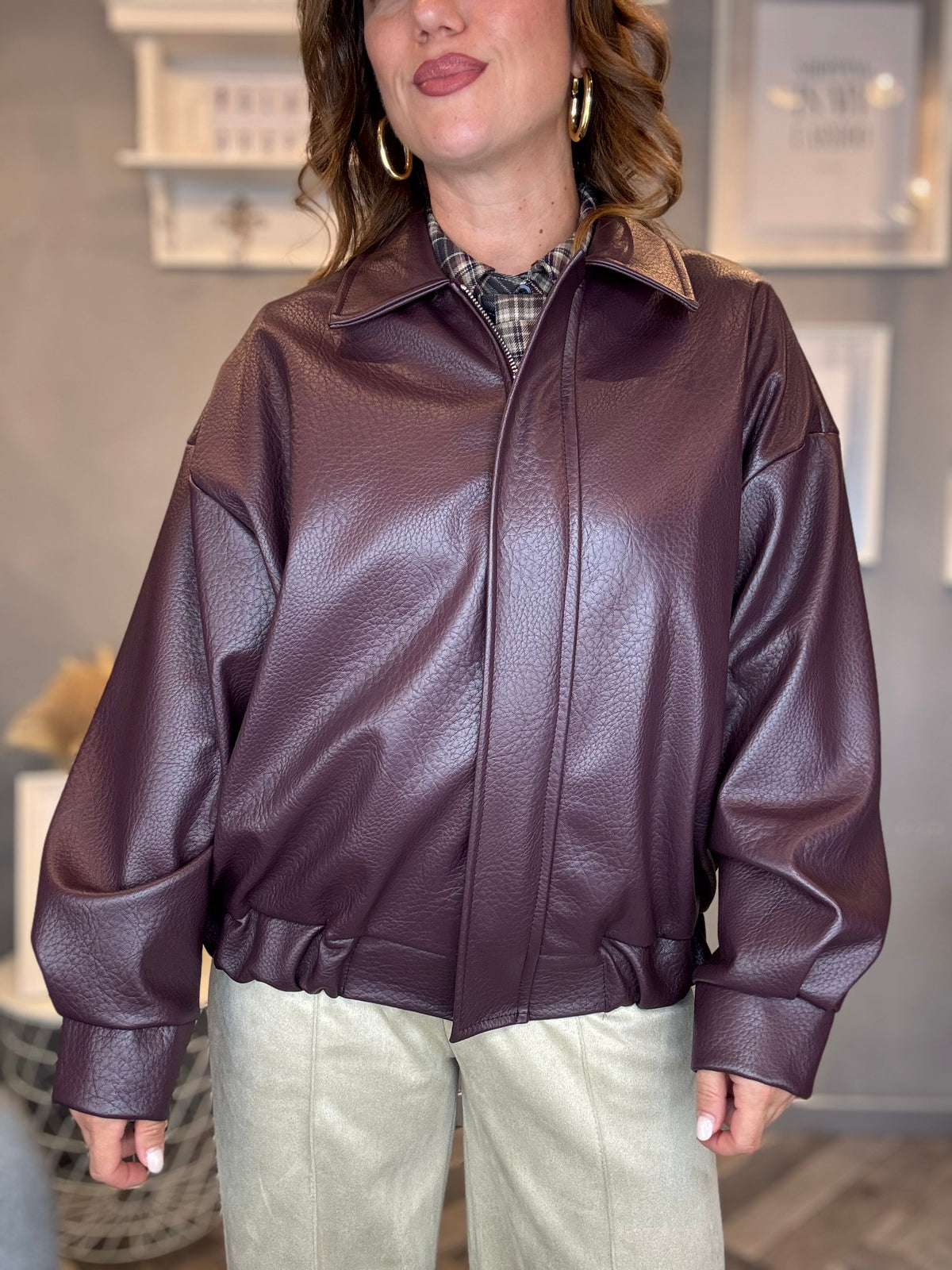 Bomber ecopelle Burgundy