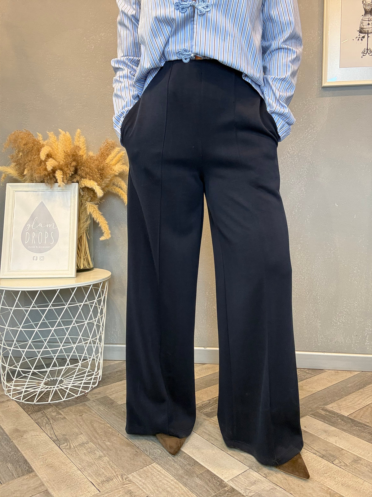 Pantalone palazzo punto Milano blu
