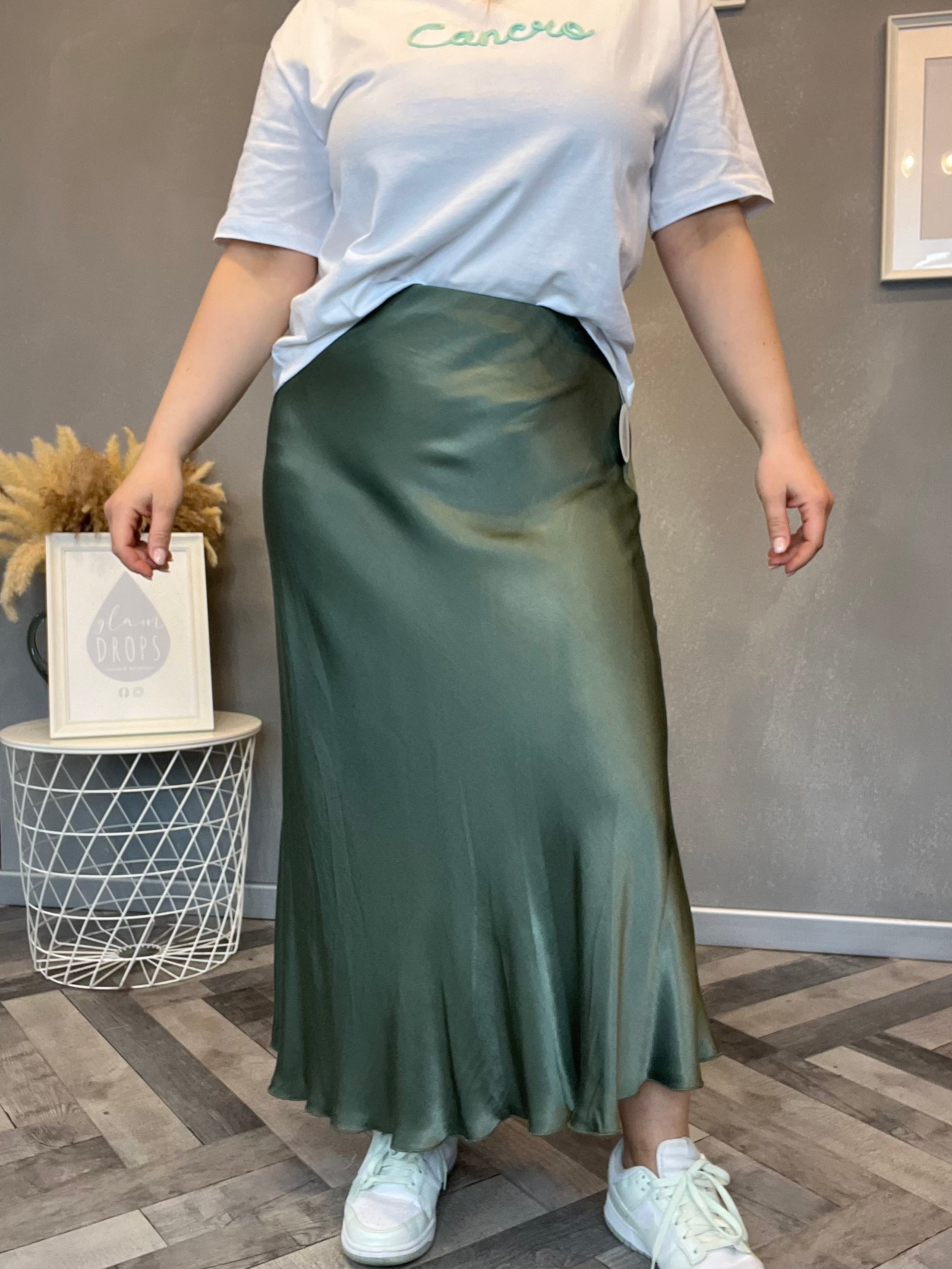 Gonna in raso di viscosa Lucy