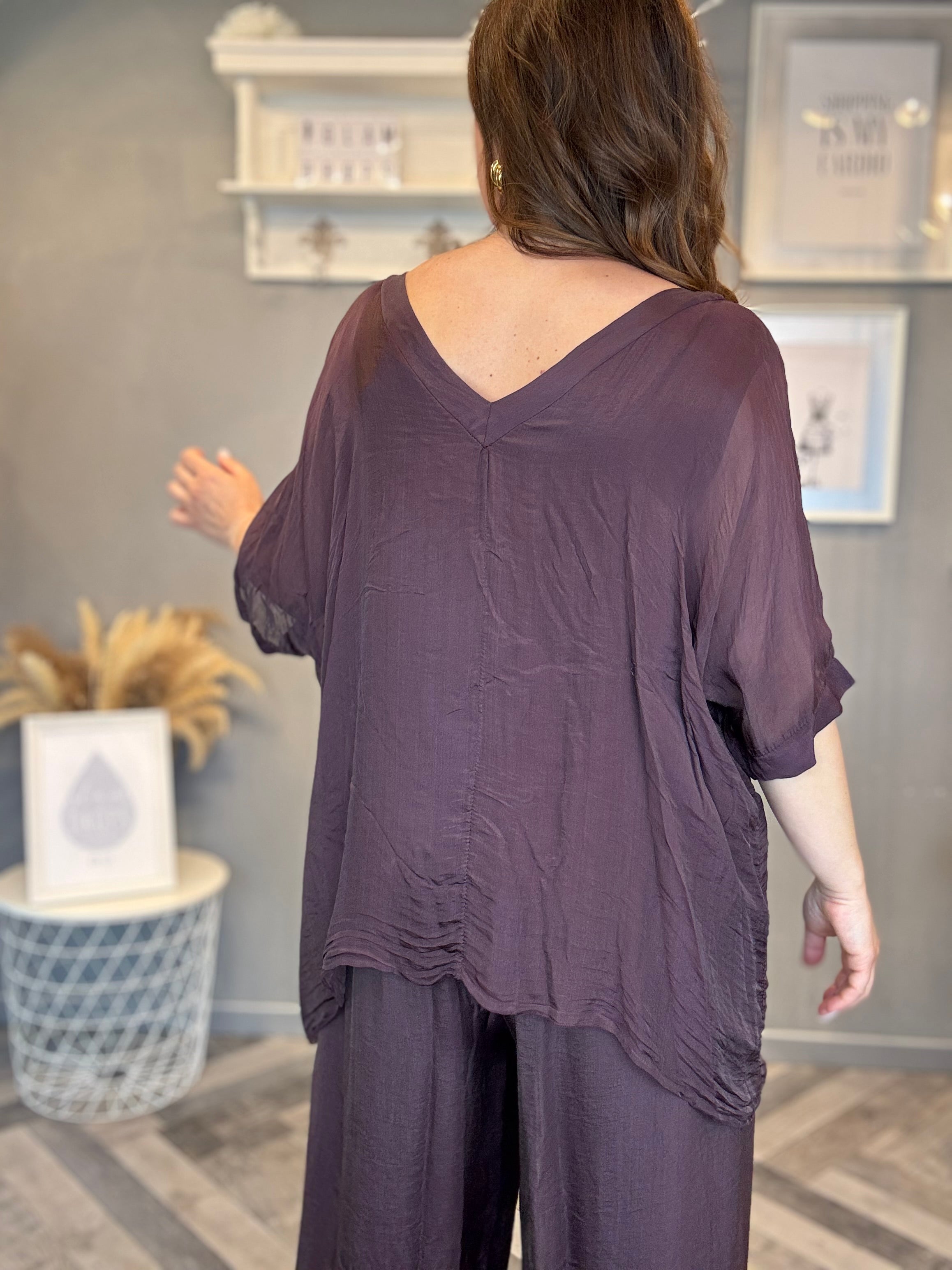 Coordinato satin vinaccia