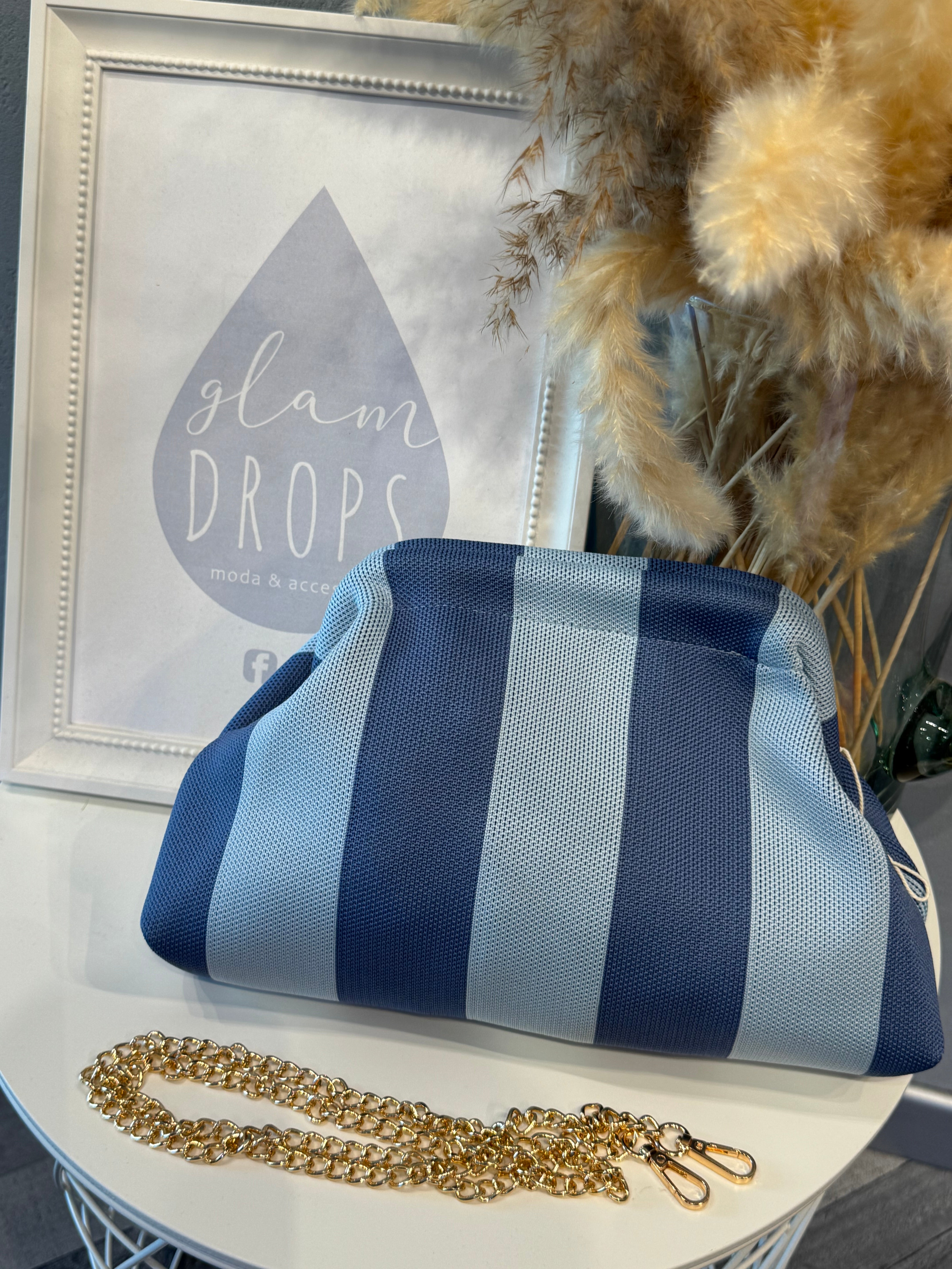 Borsa Stripe carta da zucchero e celeste