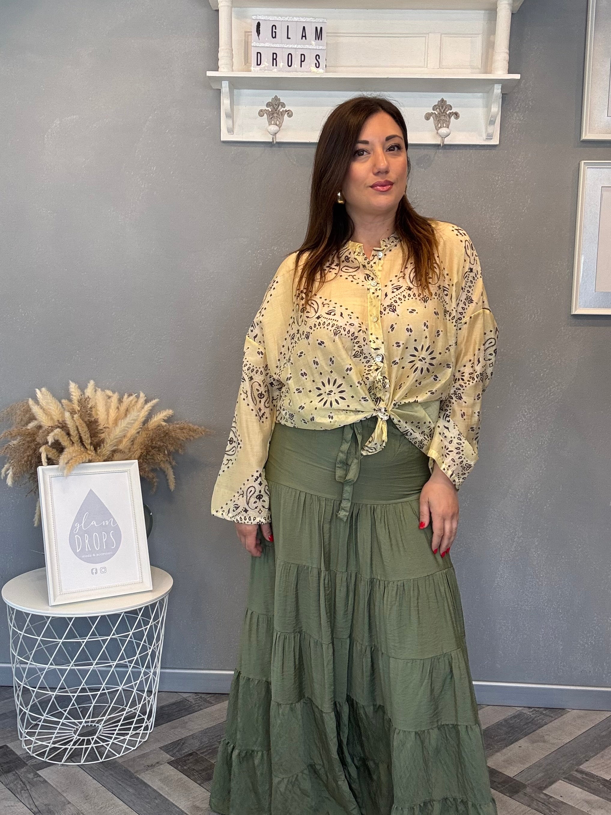 Camicia bandana giallo pastello