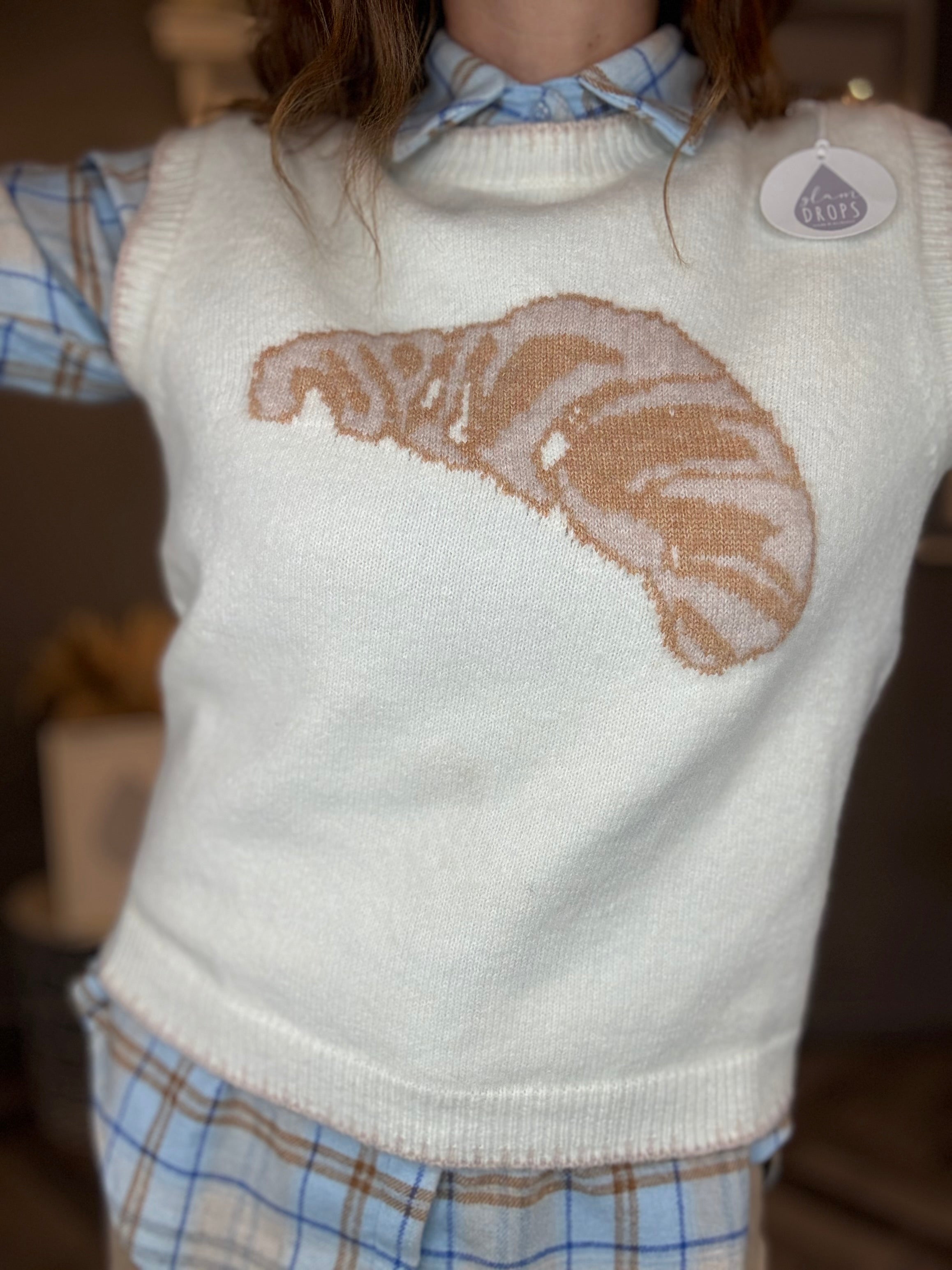 Gilet in maglia croissant