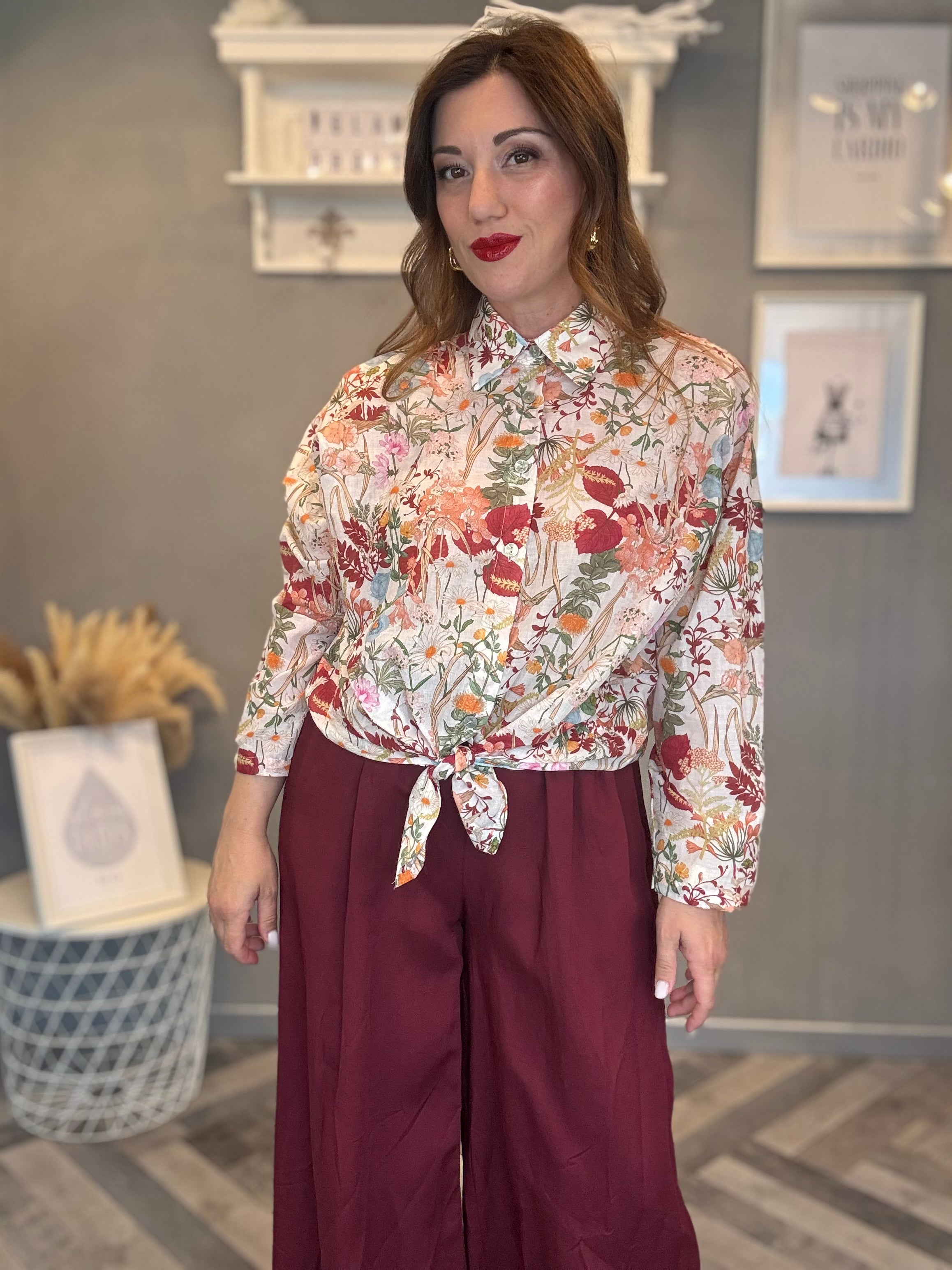Camicia Burgundy Flower