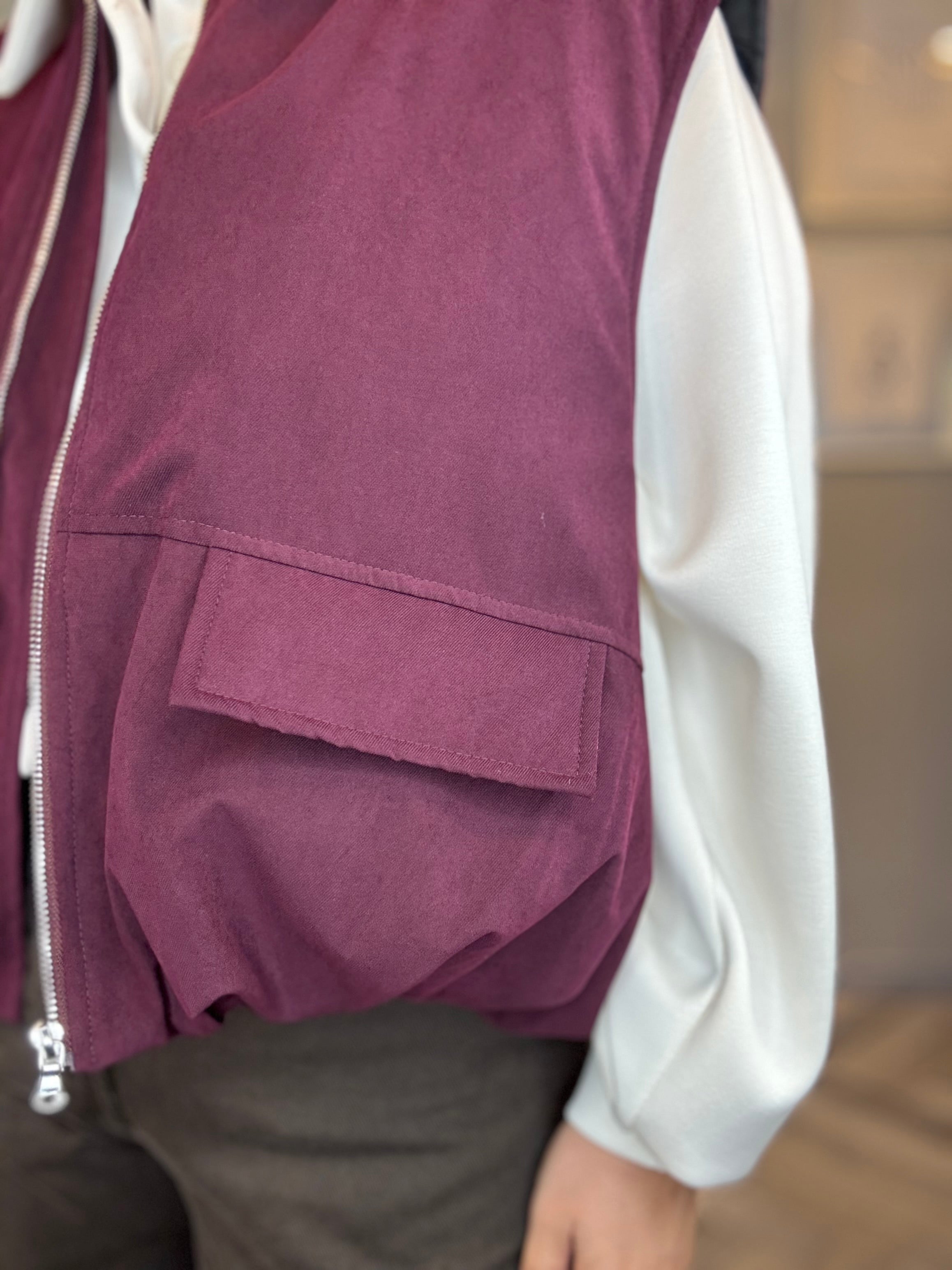 Lumina gilet smanicato Borgogna