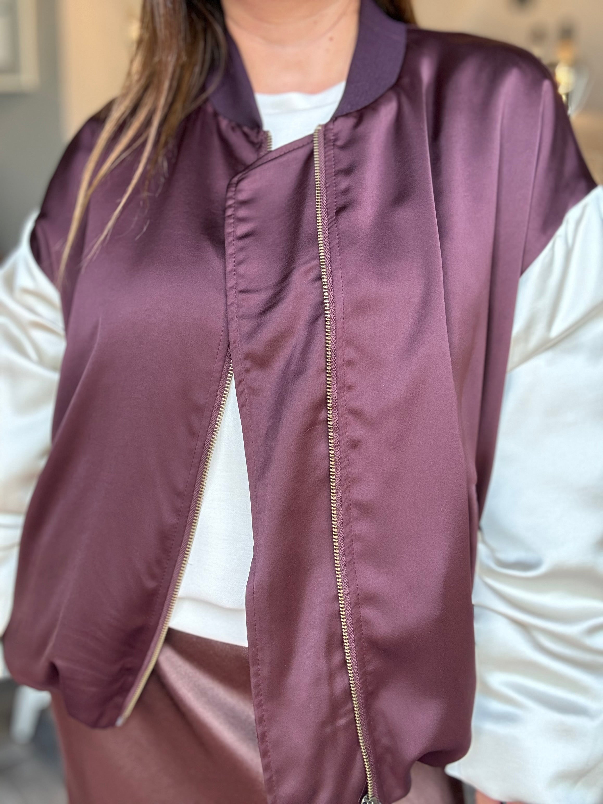 Bomber raso bicolore