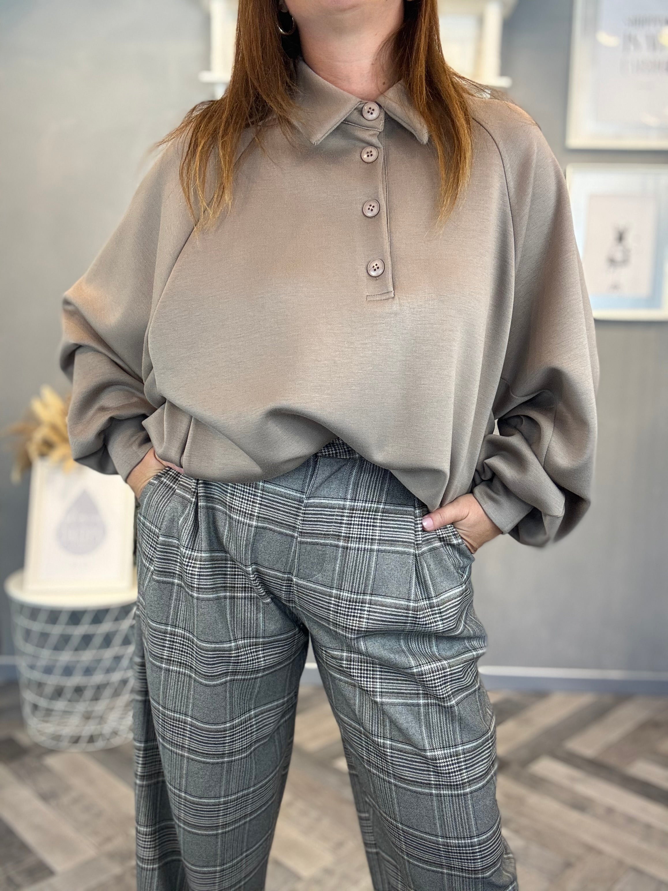 Lumina felpa polo cammello