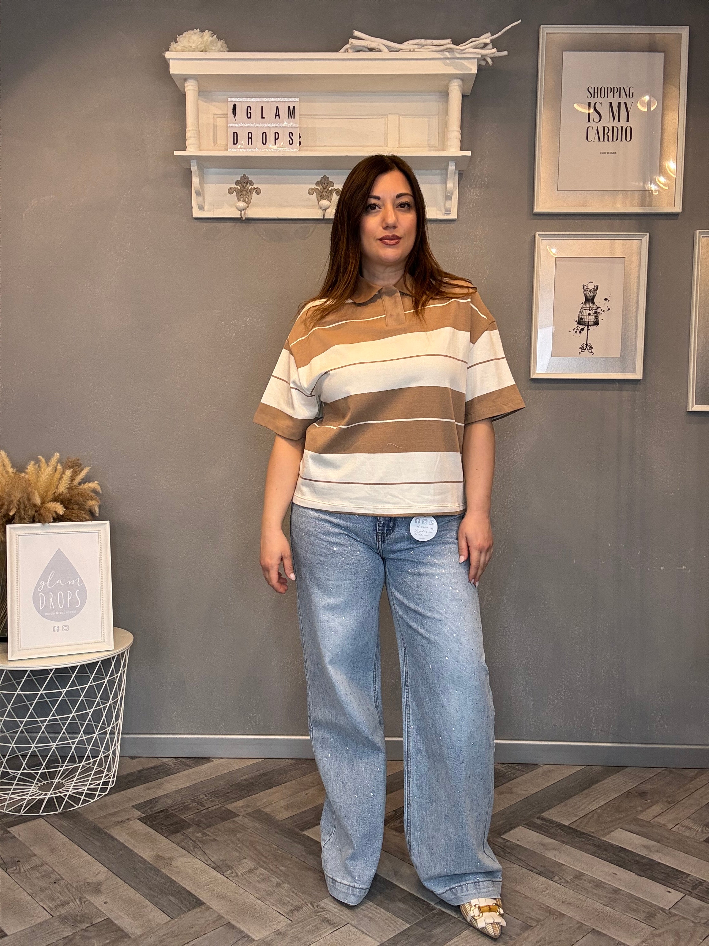 Lumina t-shirt polo a righe