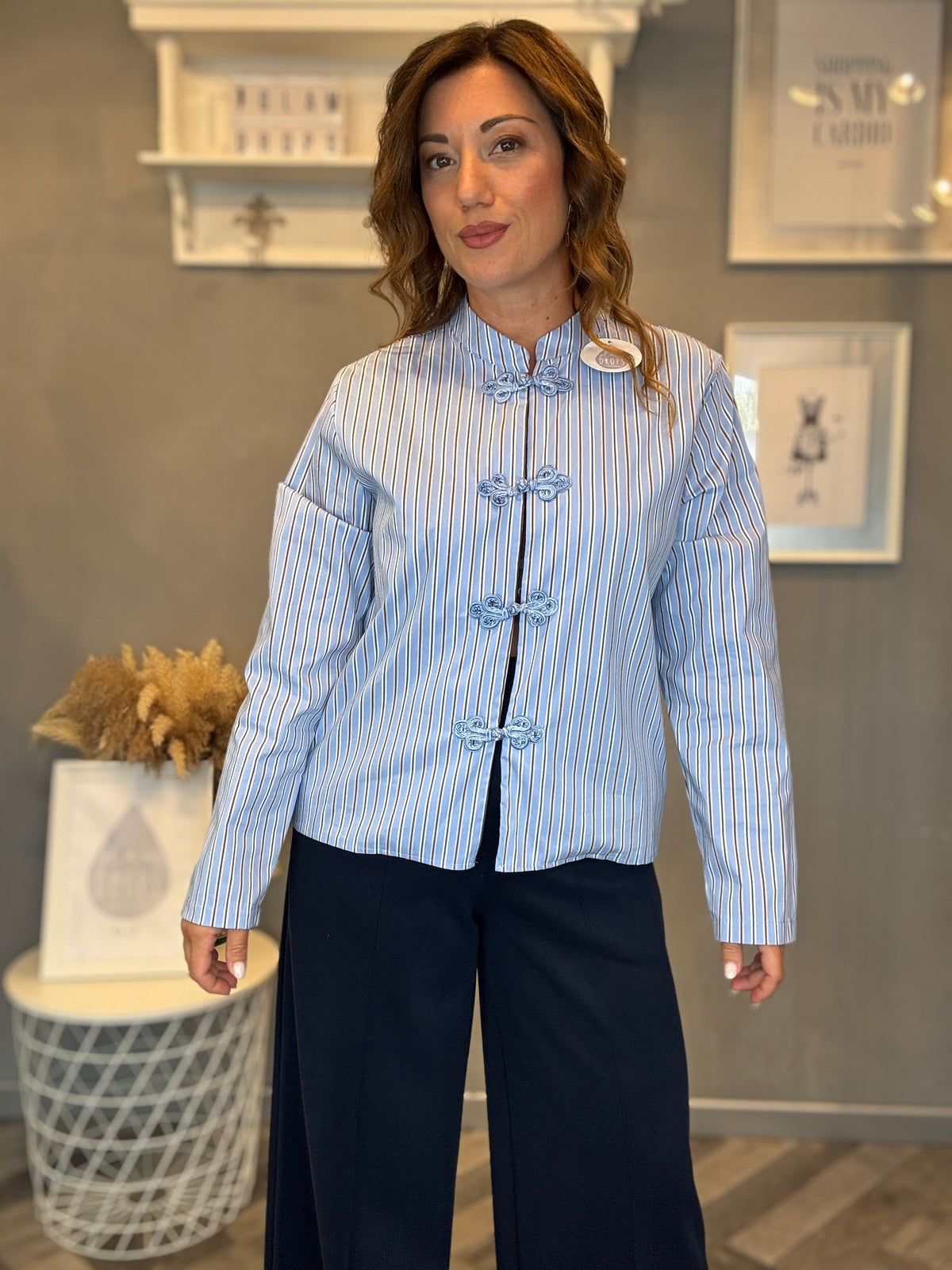 Pantalone palazzo punto Milano blu