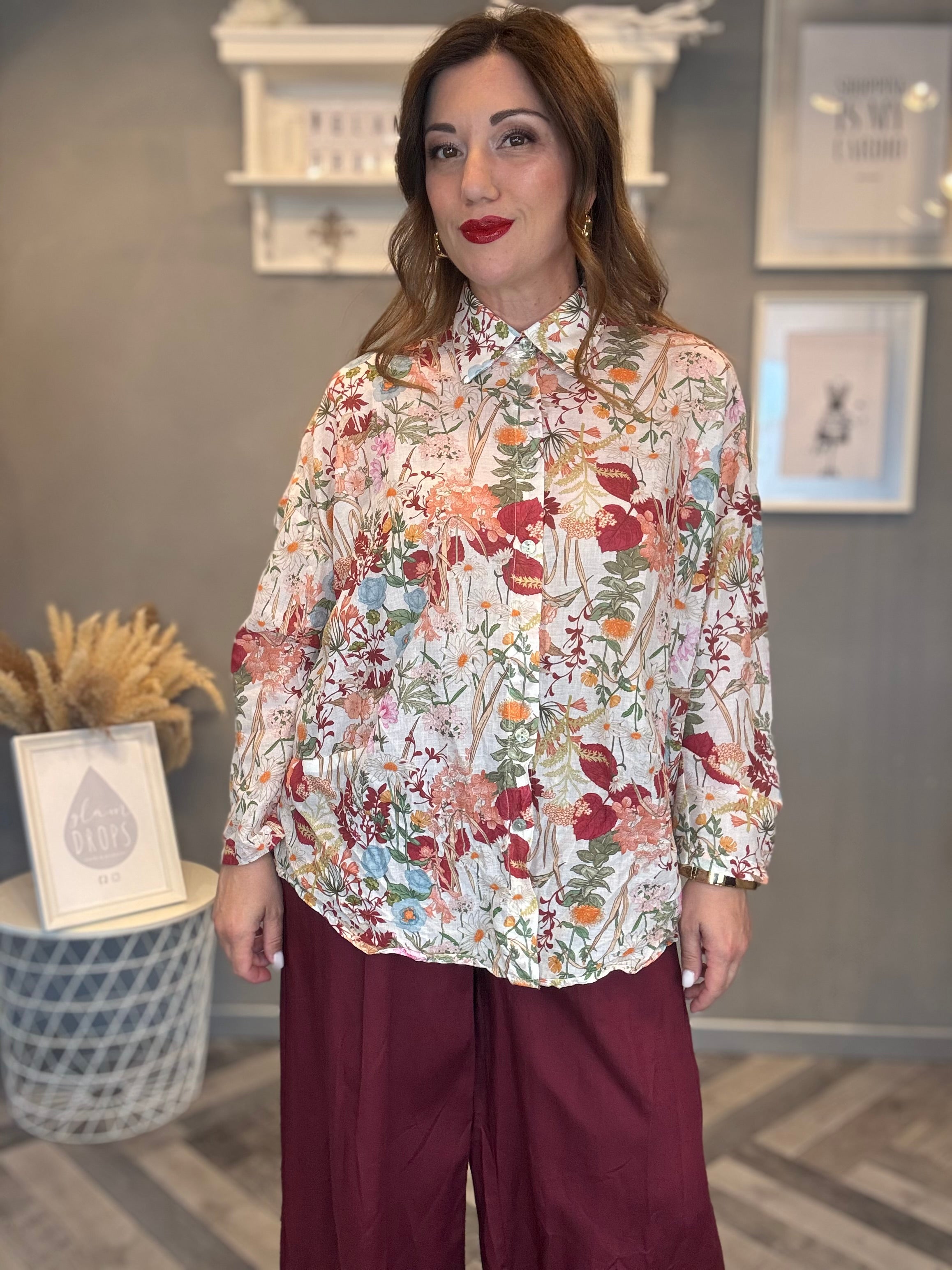 Camicia Burgundy Flower