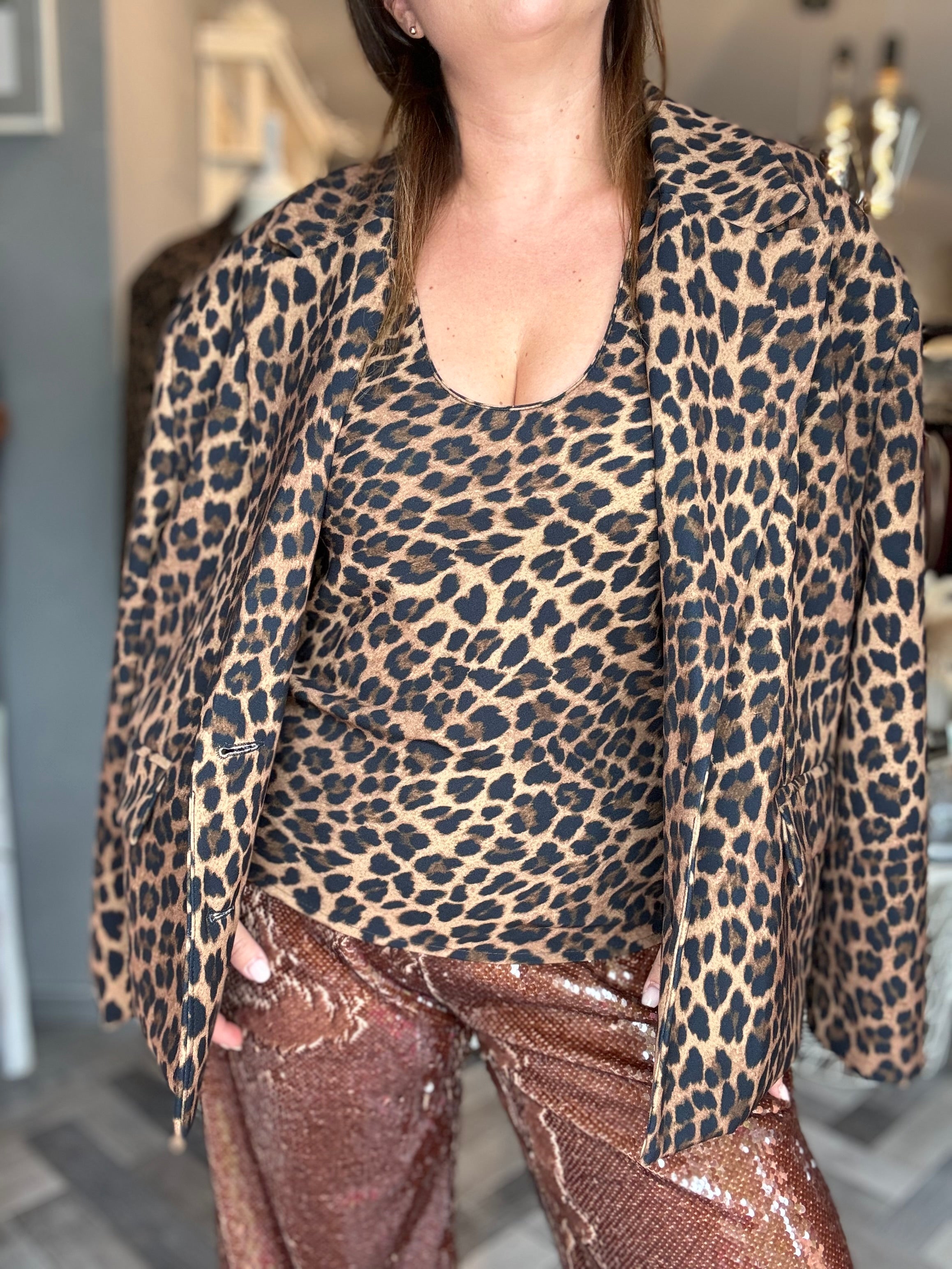 Lumina top leopardato