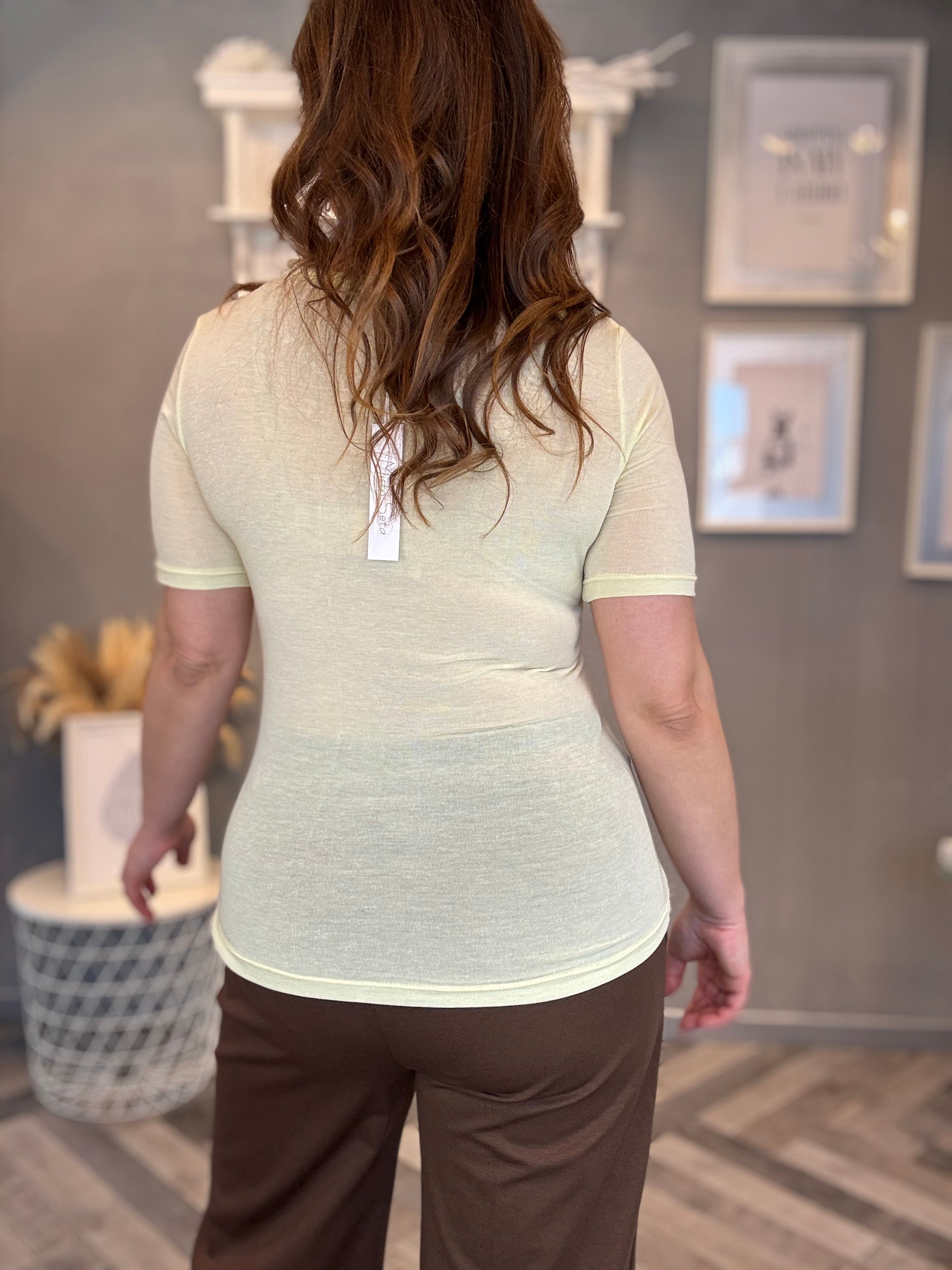 T-shirt in micromodal giallo pastello