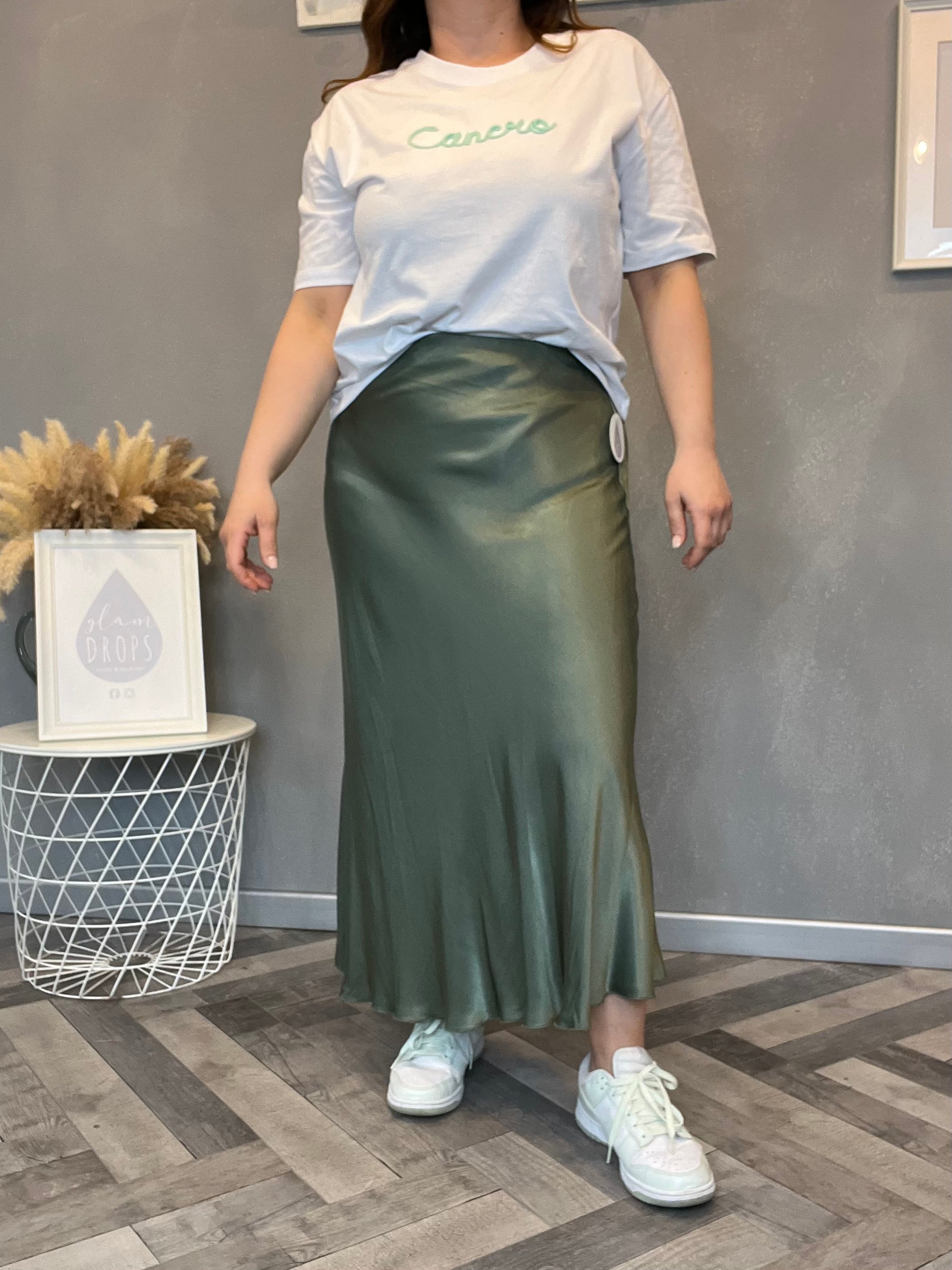 Gonna in raso di viscosa Lucy