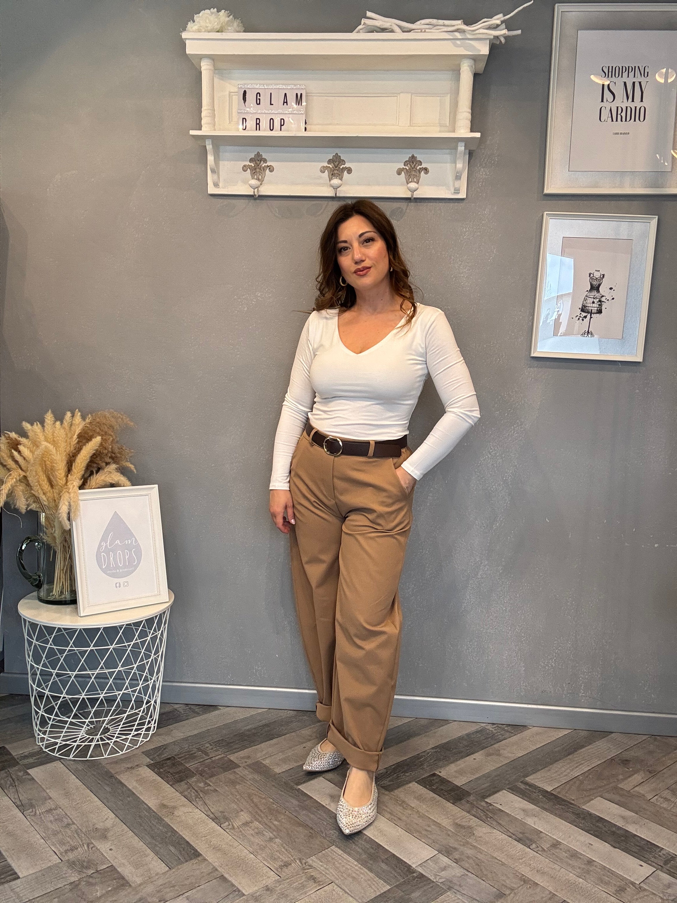 Pantalone biscotto strutturato