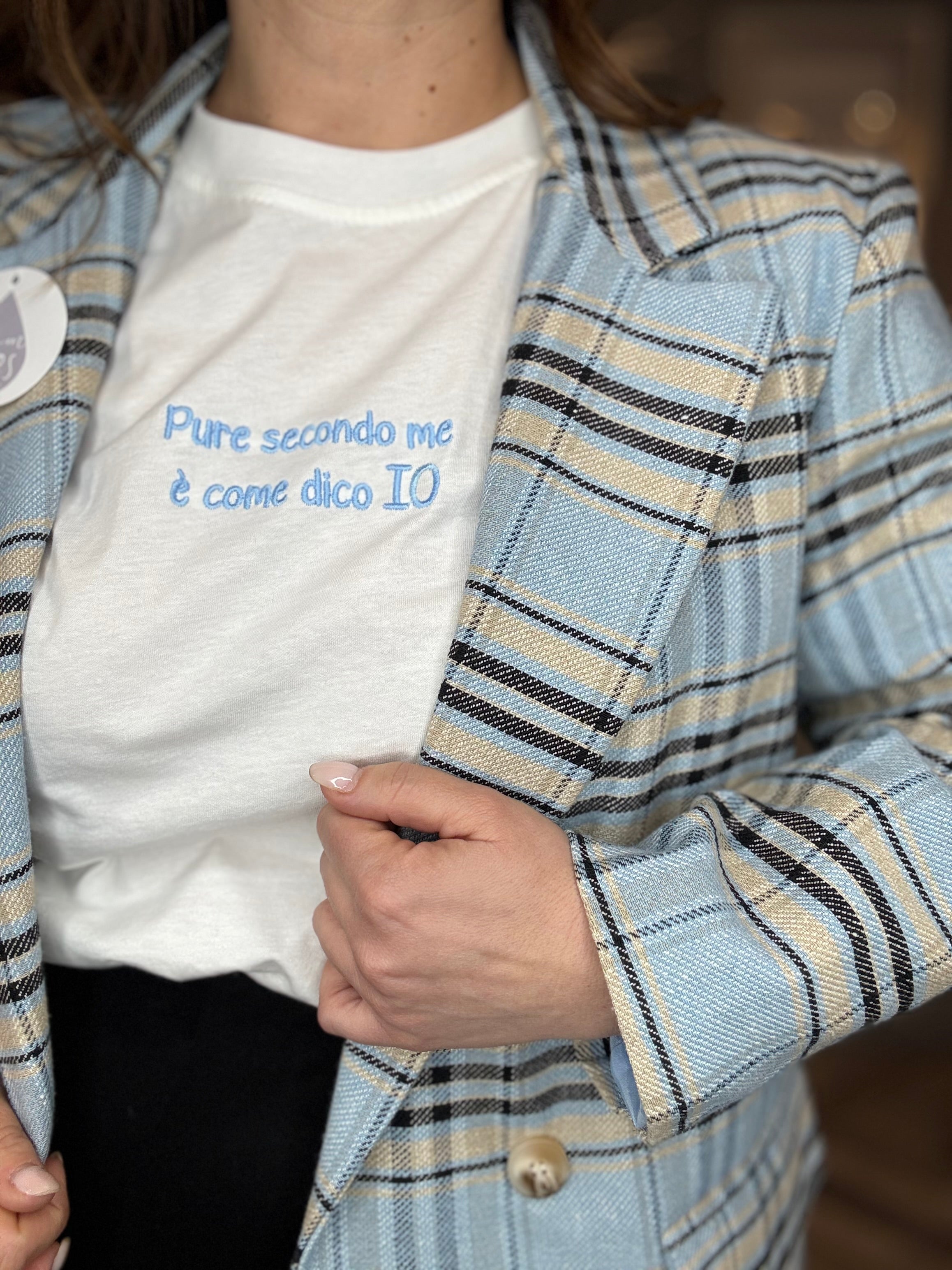 T-shirt Pure secondo me celeste