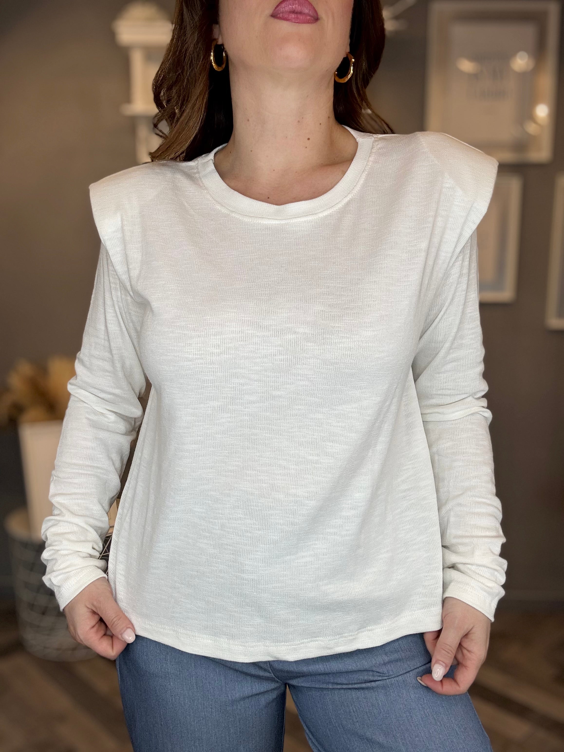 Maglia soft spalline bianca