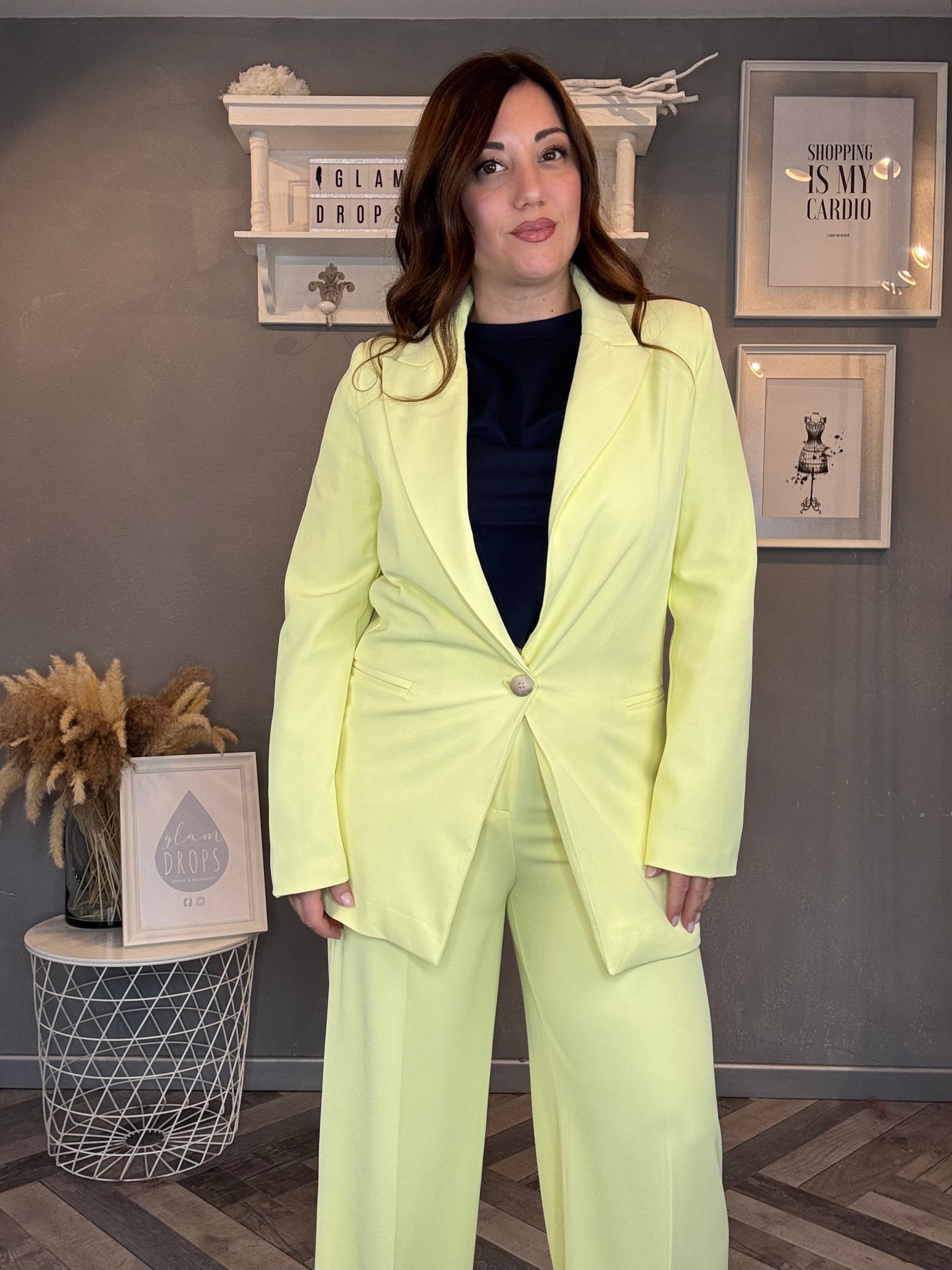 Blazer monopetto giallo pastello