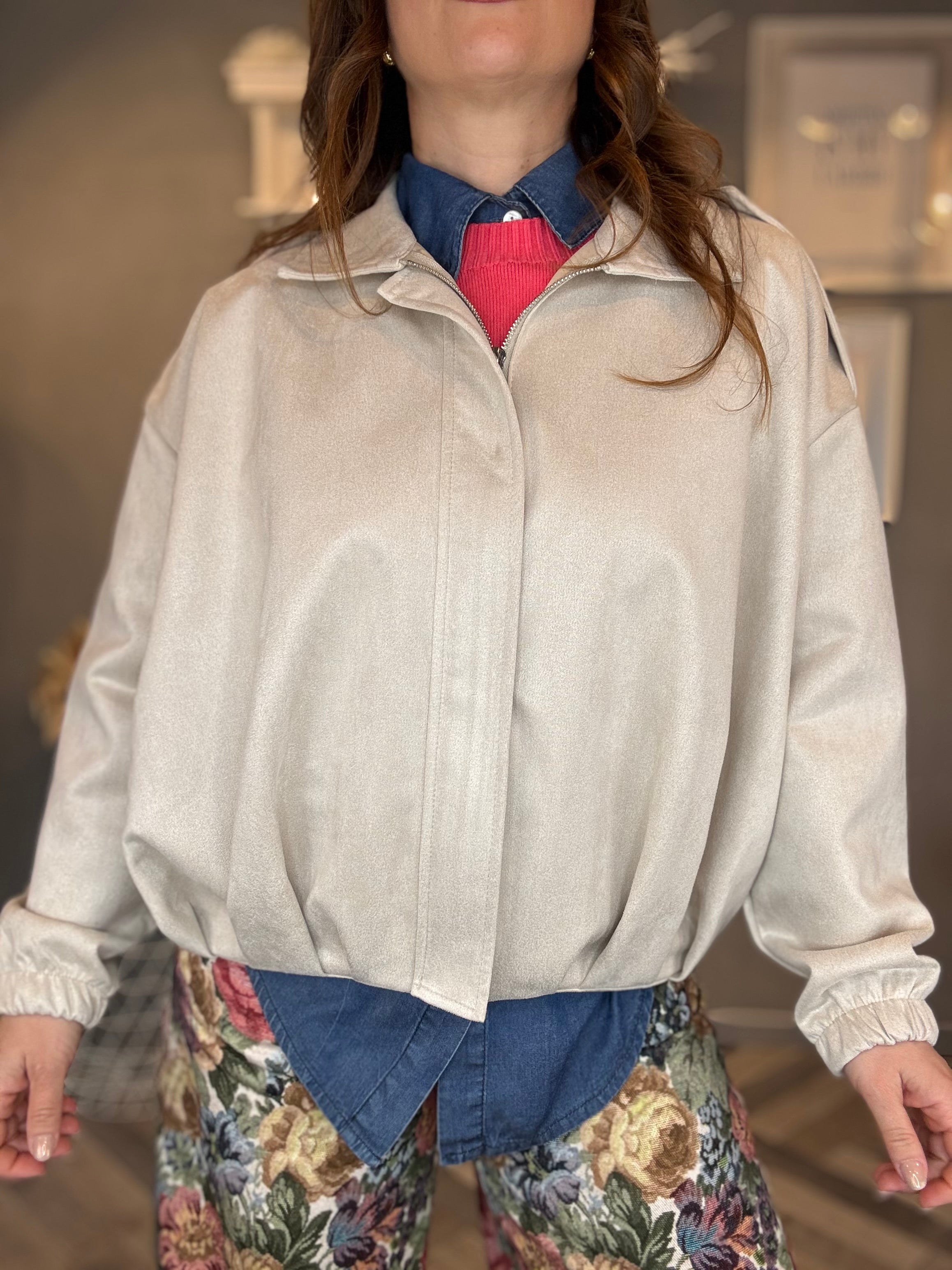 Bomber eco suede sabbia