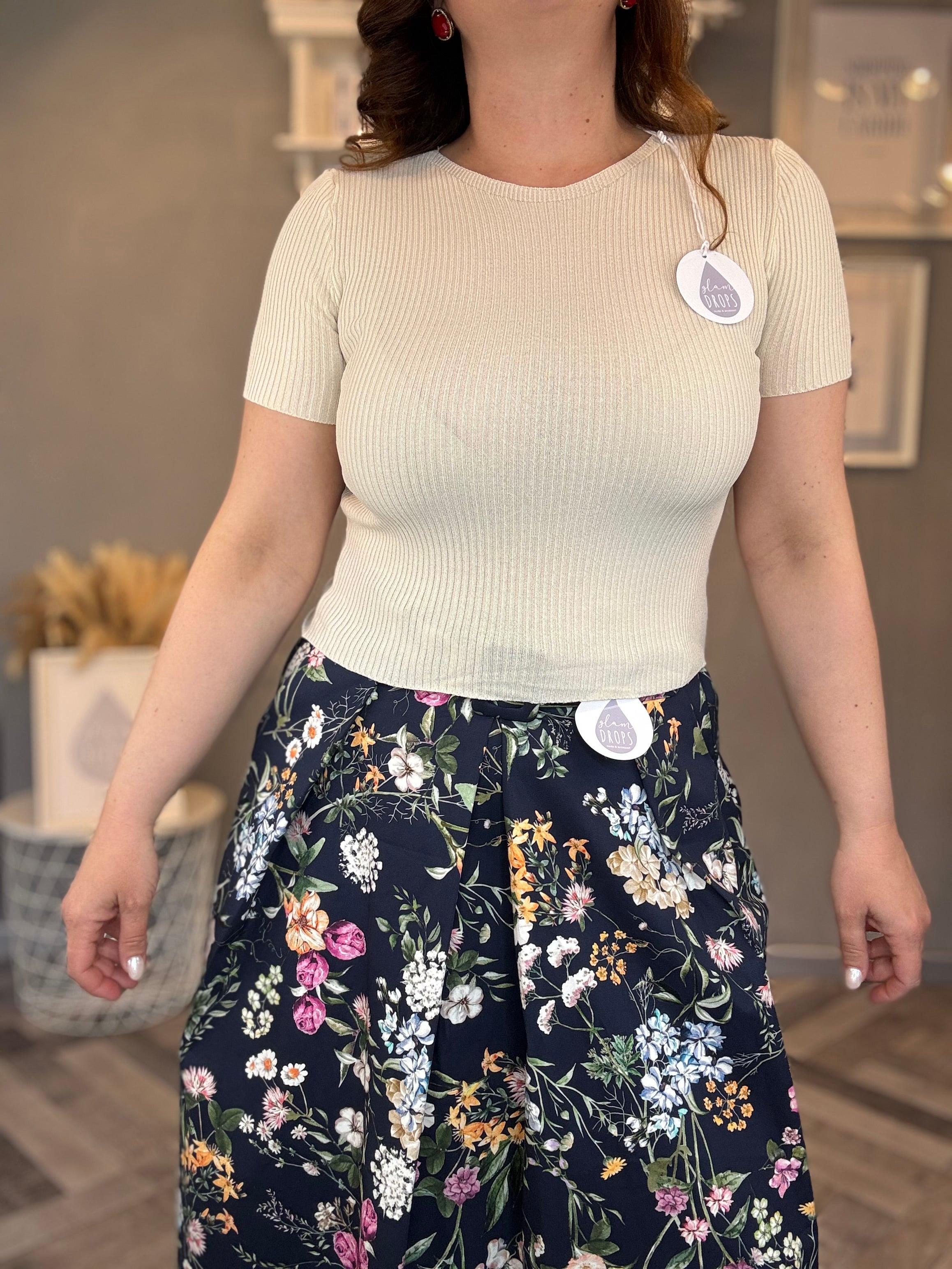 Maglia a costine basic Glam