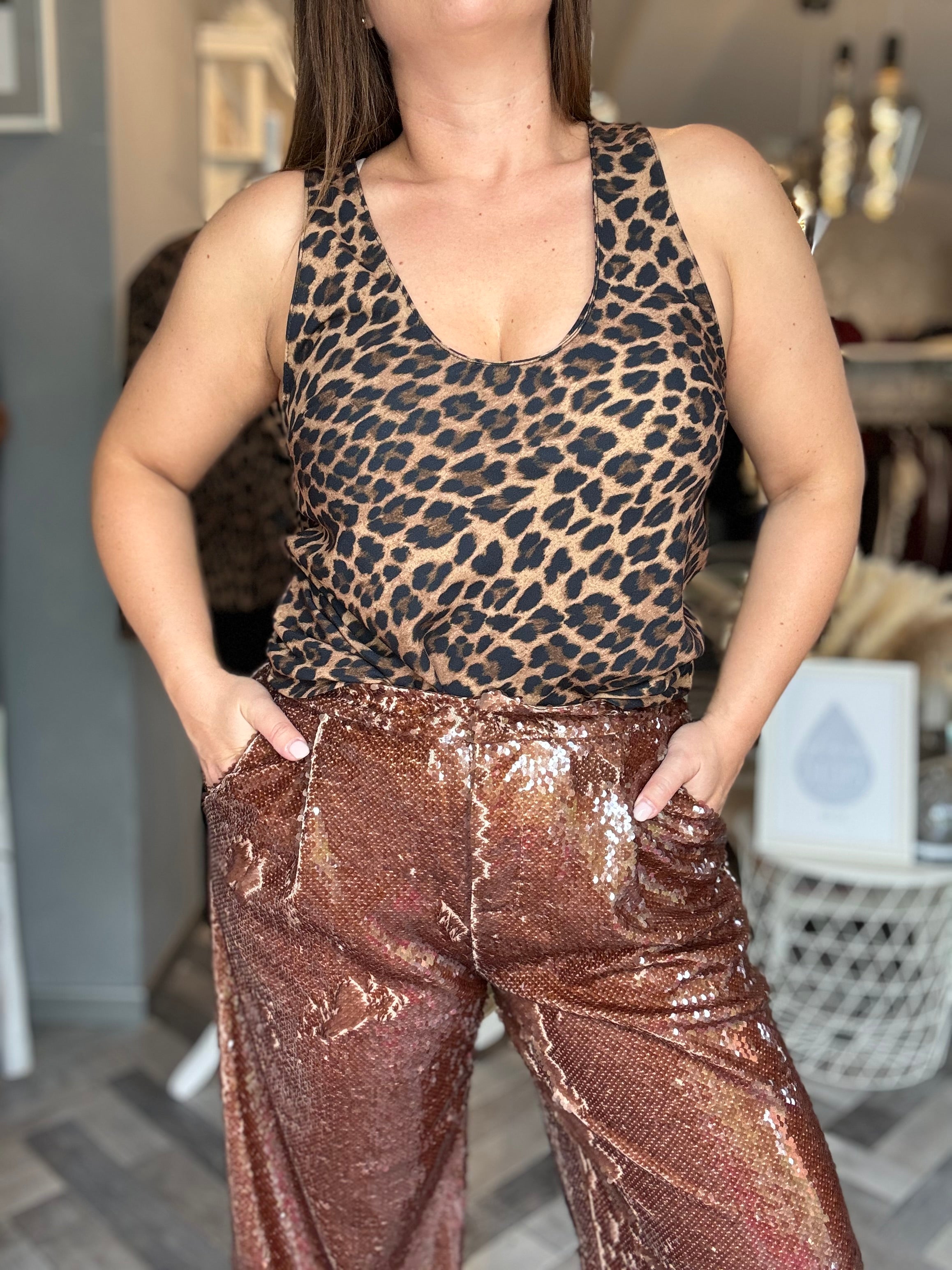 Lumina top leopardato