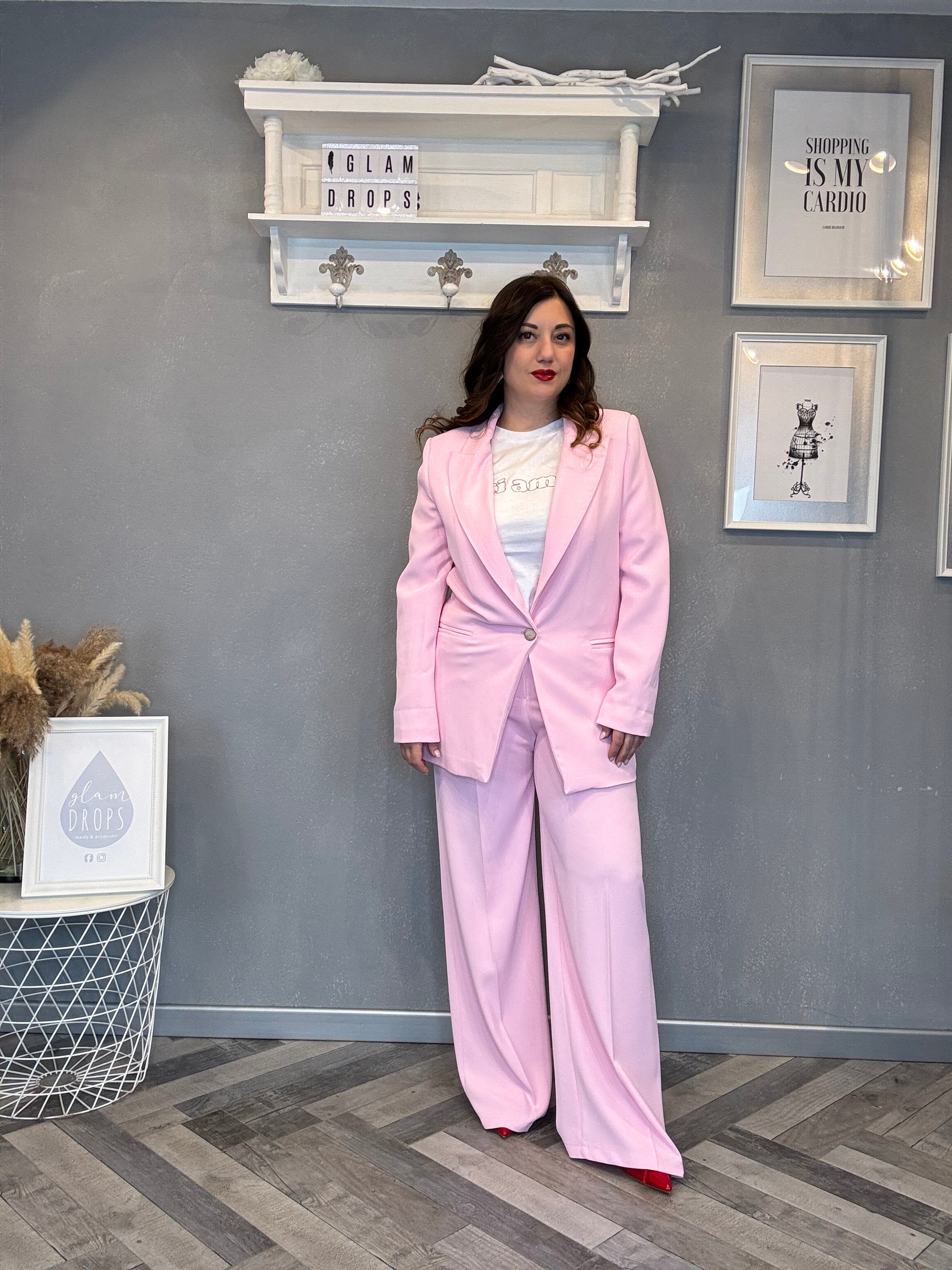 Blazer monopetto rosa