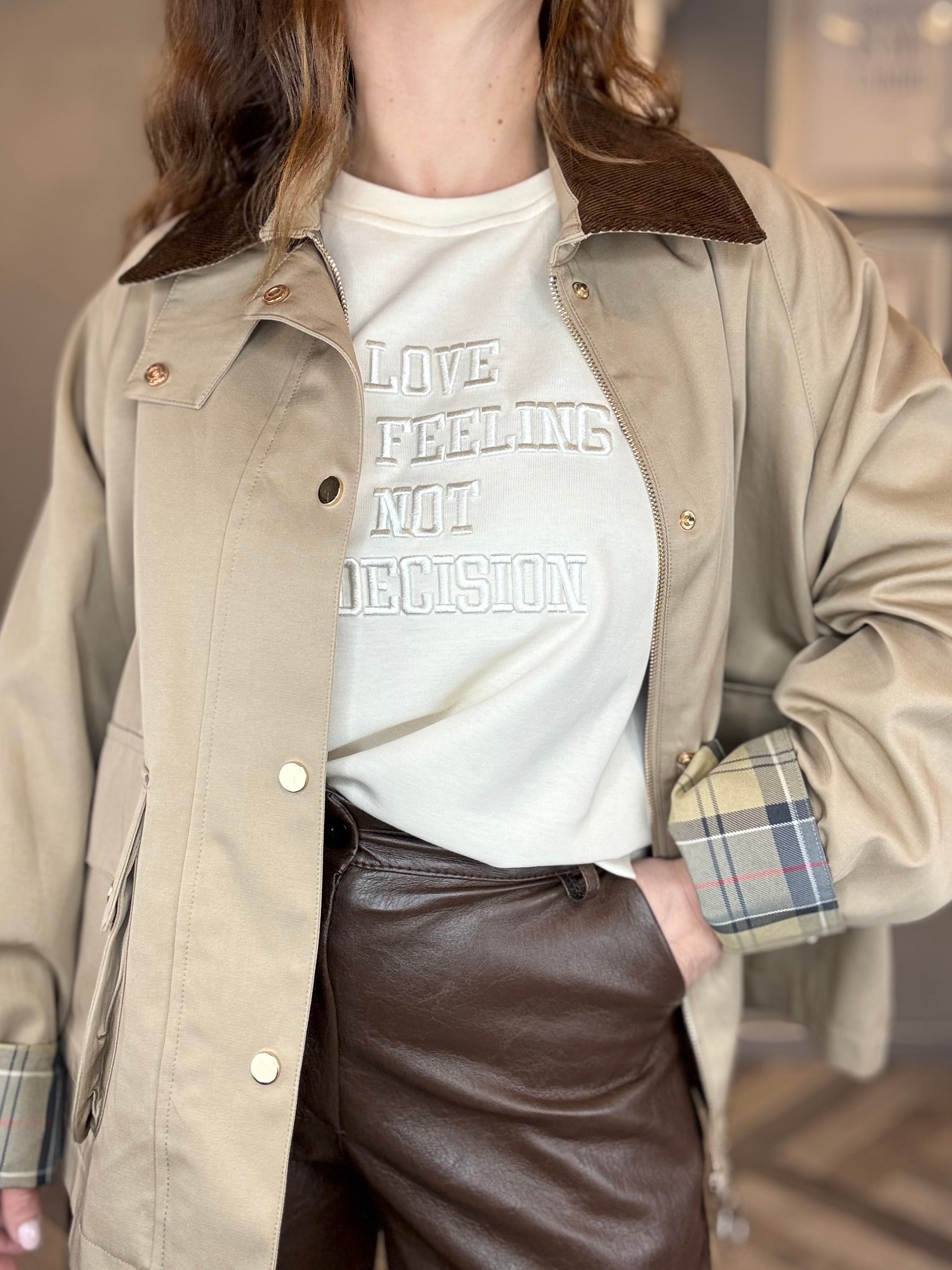 Giacca stile parka con dettagli check