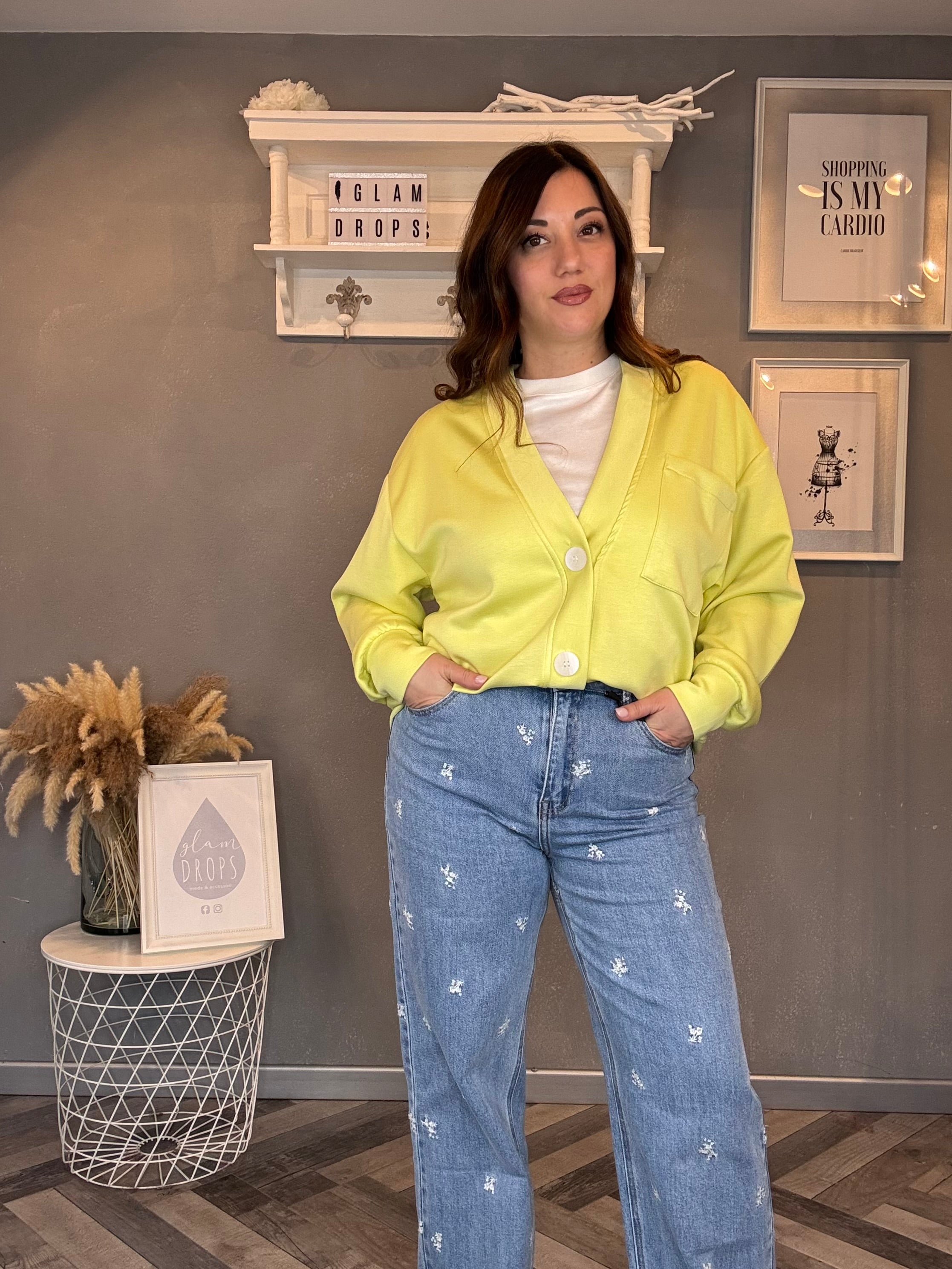Lumina jeans con ricami floreali