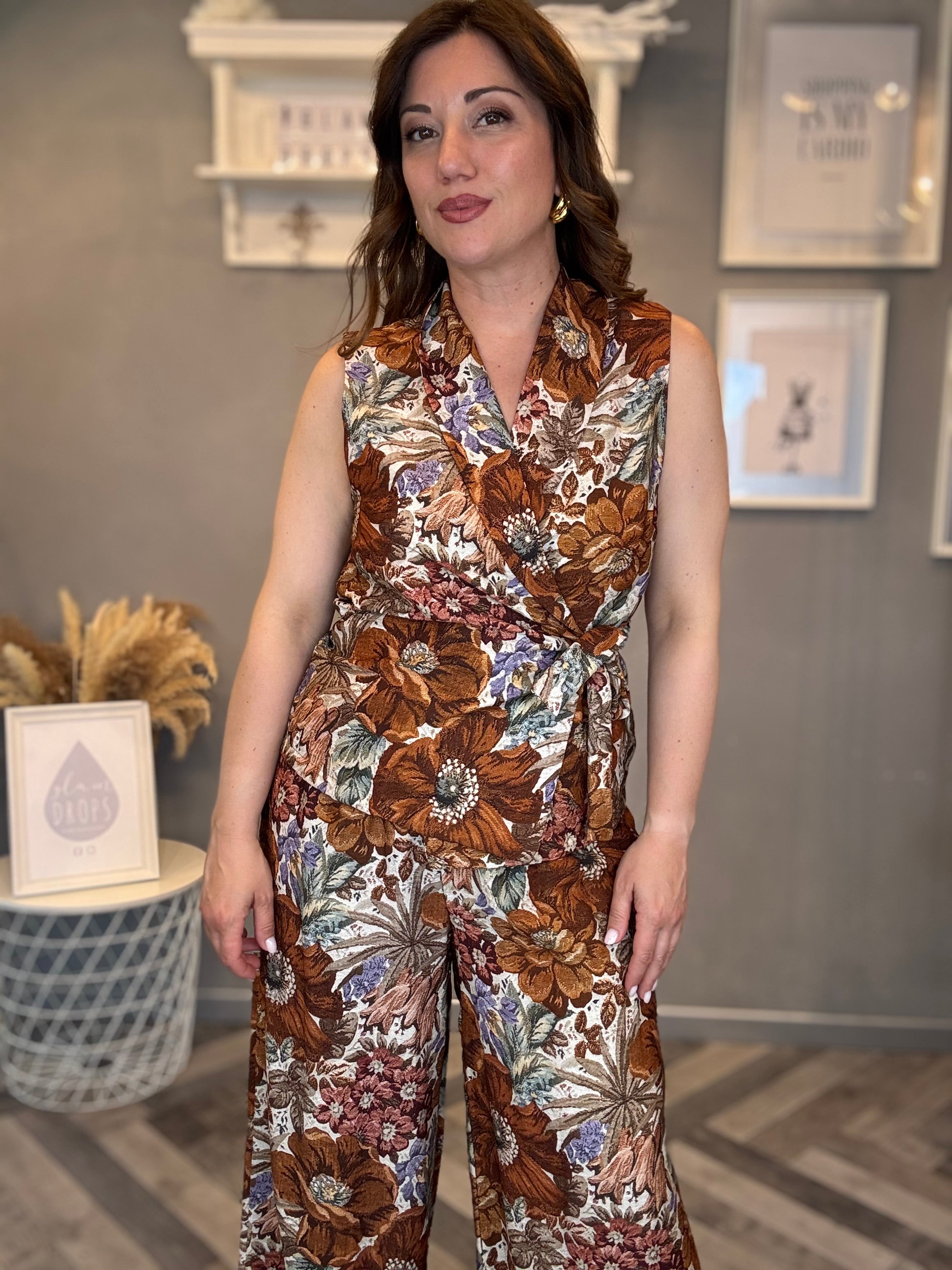 Coordinato Floreale Boho ruggine