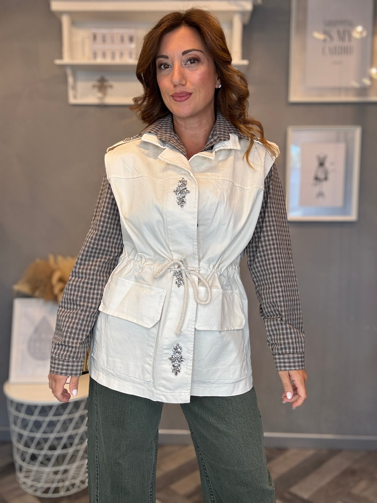 Gilet Cabochon burro