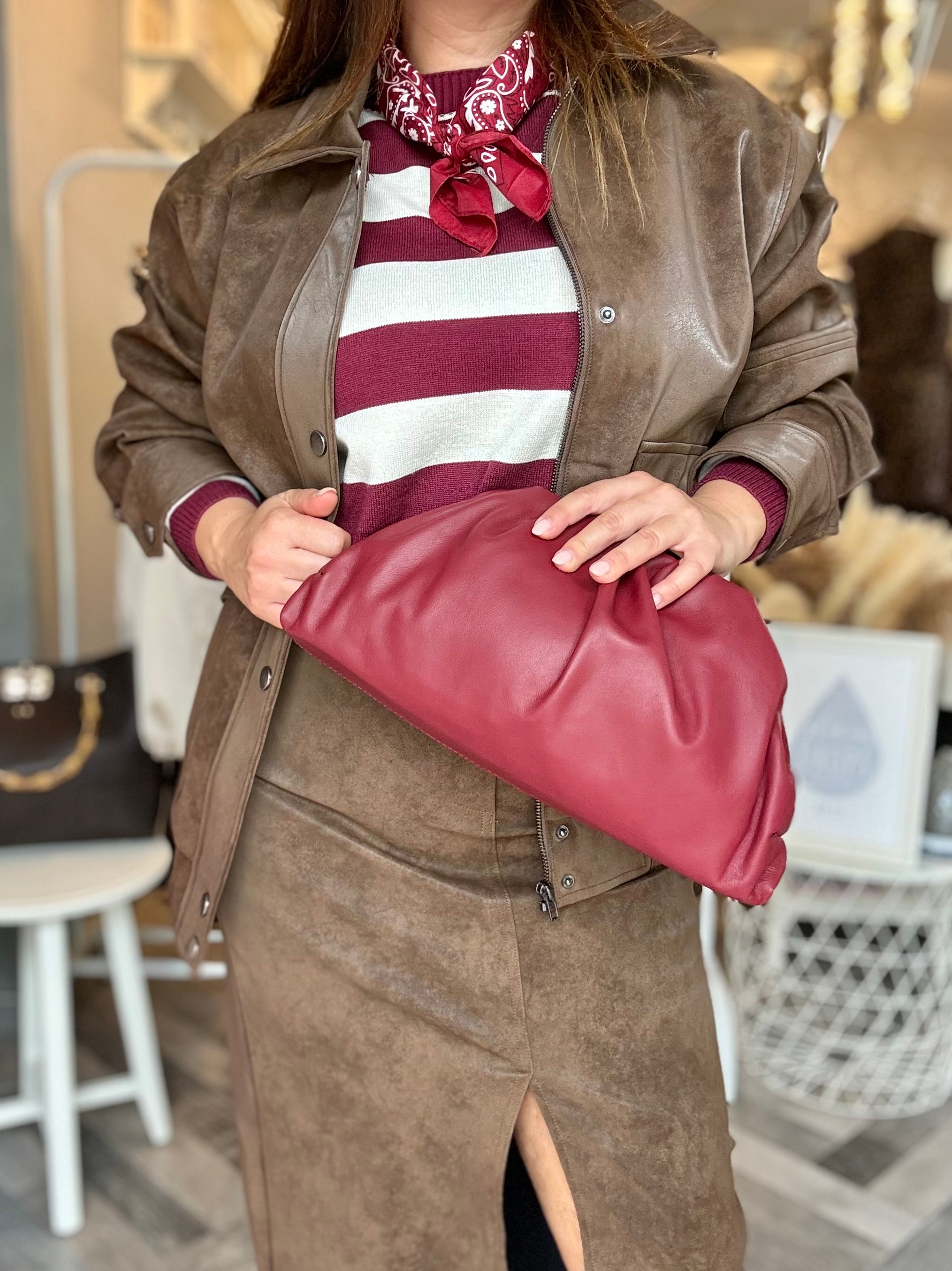 Borsa pouch in pelle