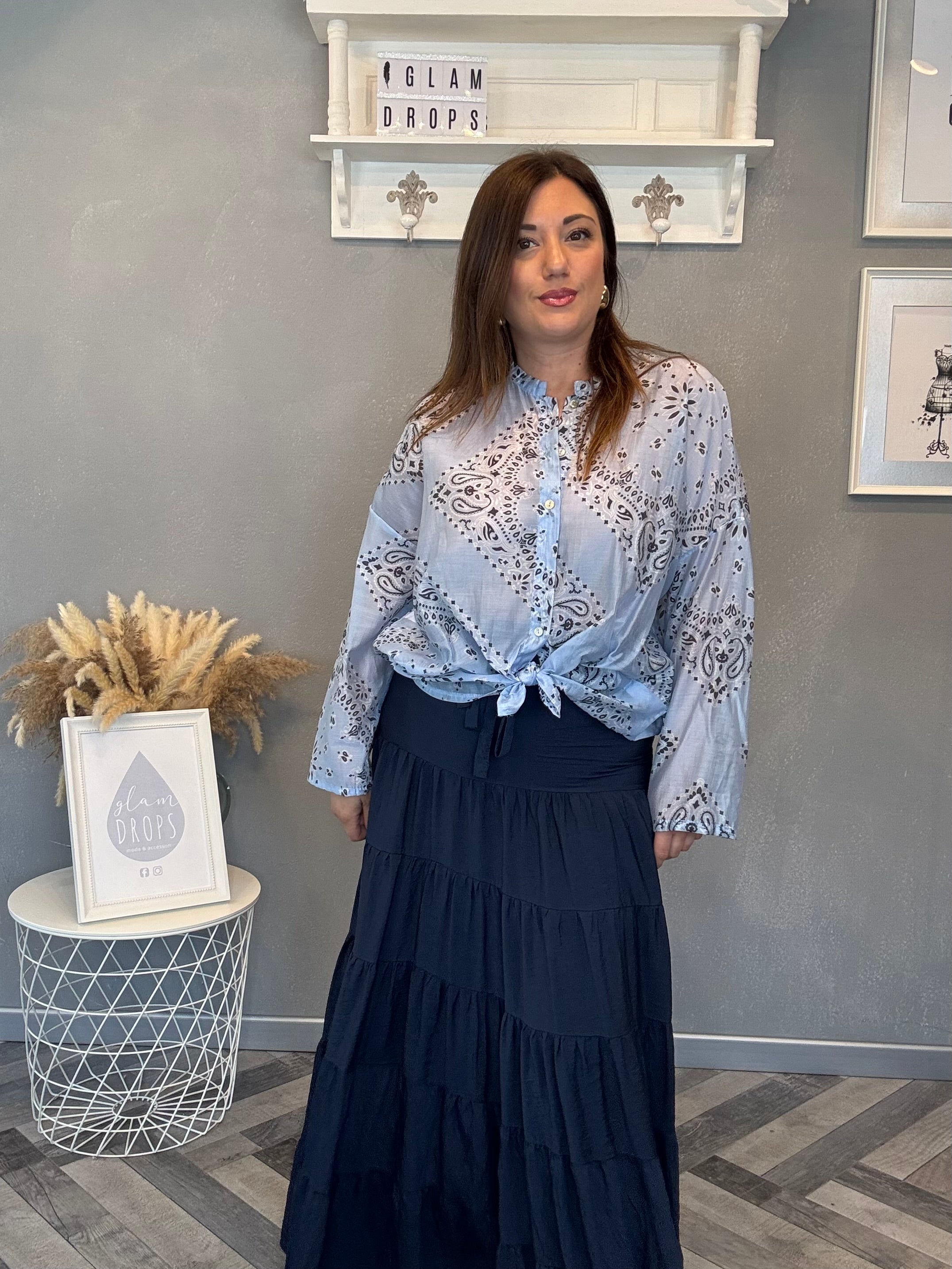 Camicia bandana celeste