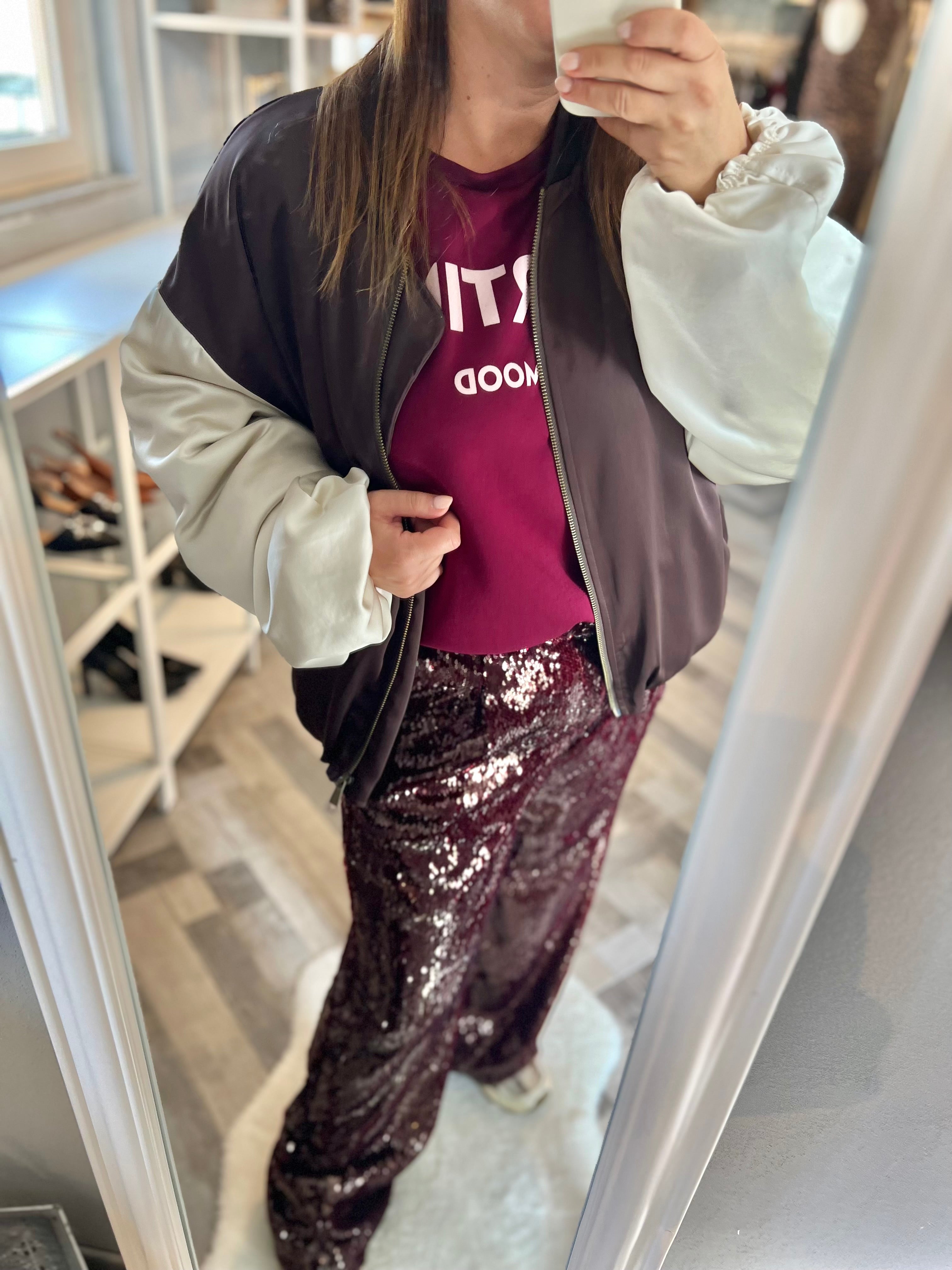 Bomber raso bicolore