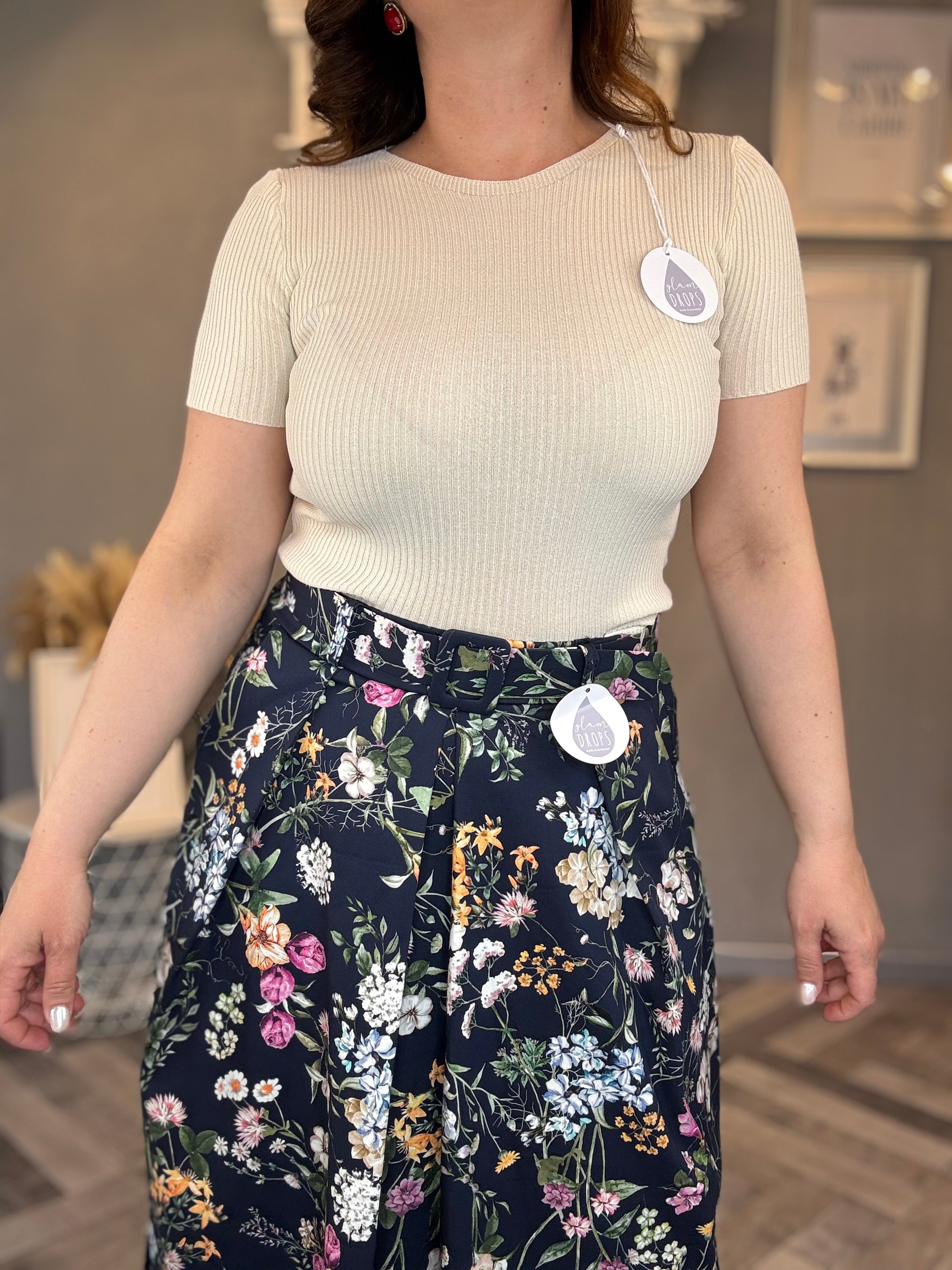 Maglia a costine basic Glam