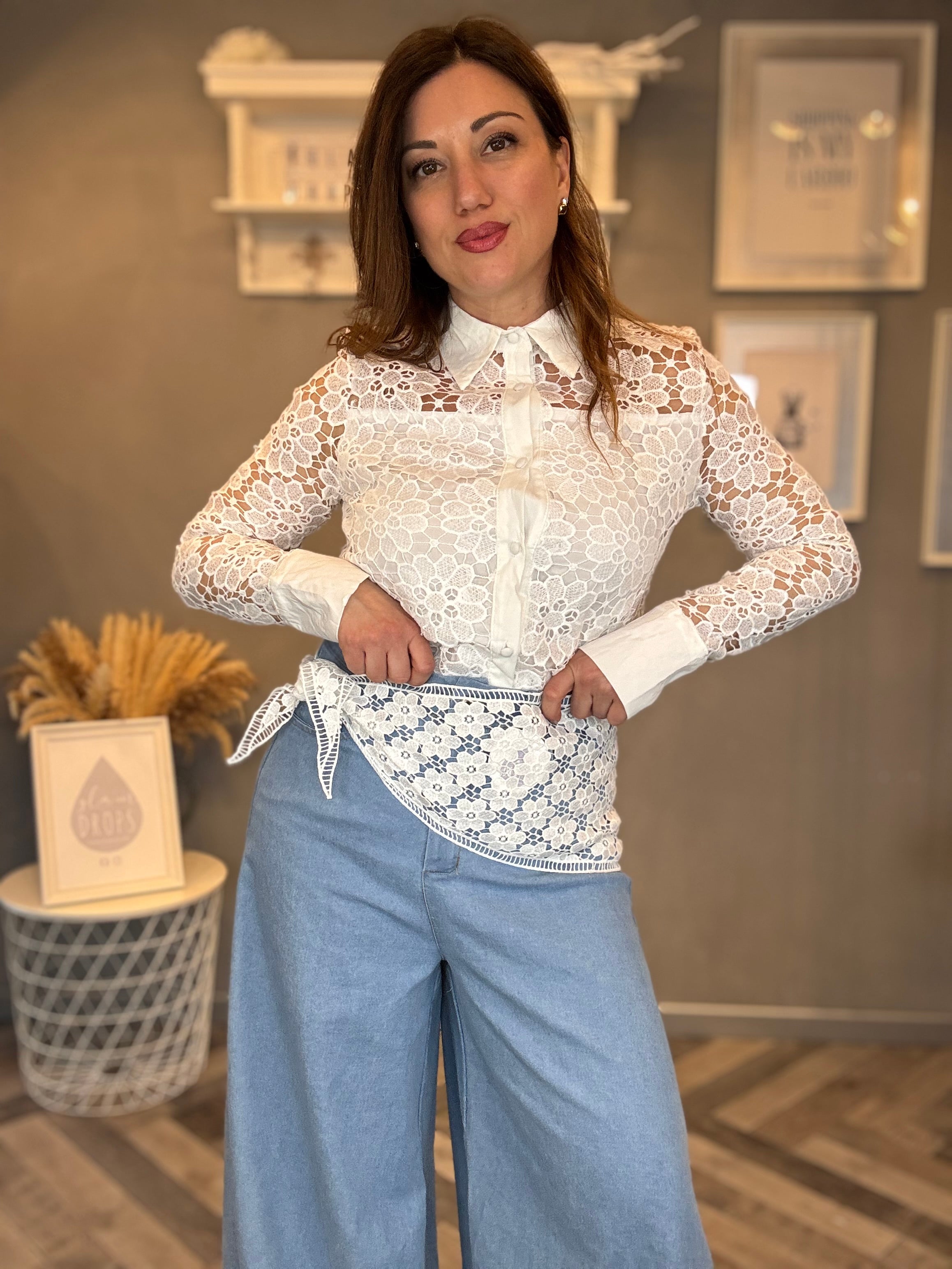 Foulard triangolare in pizzo fiori