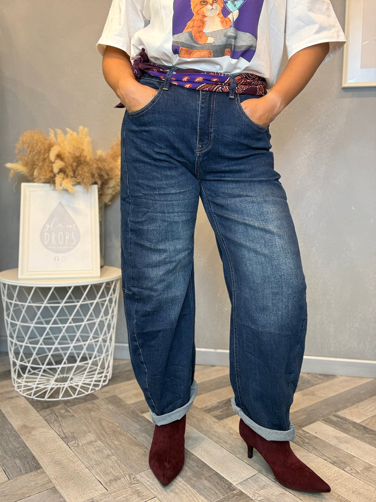 Jeans barrel denim