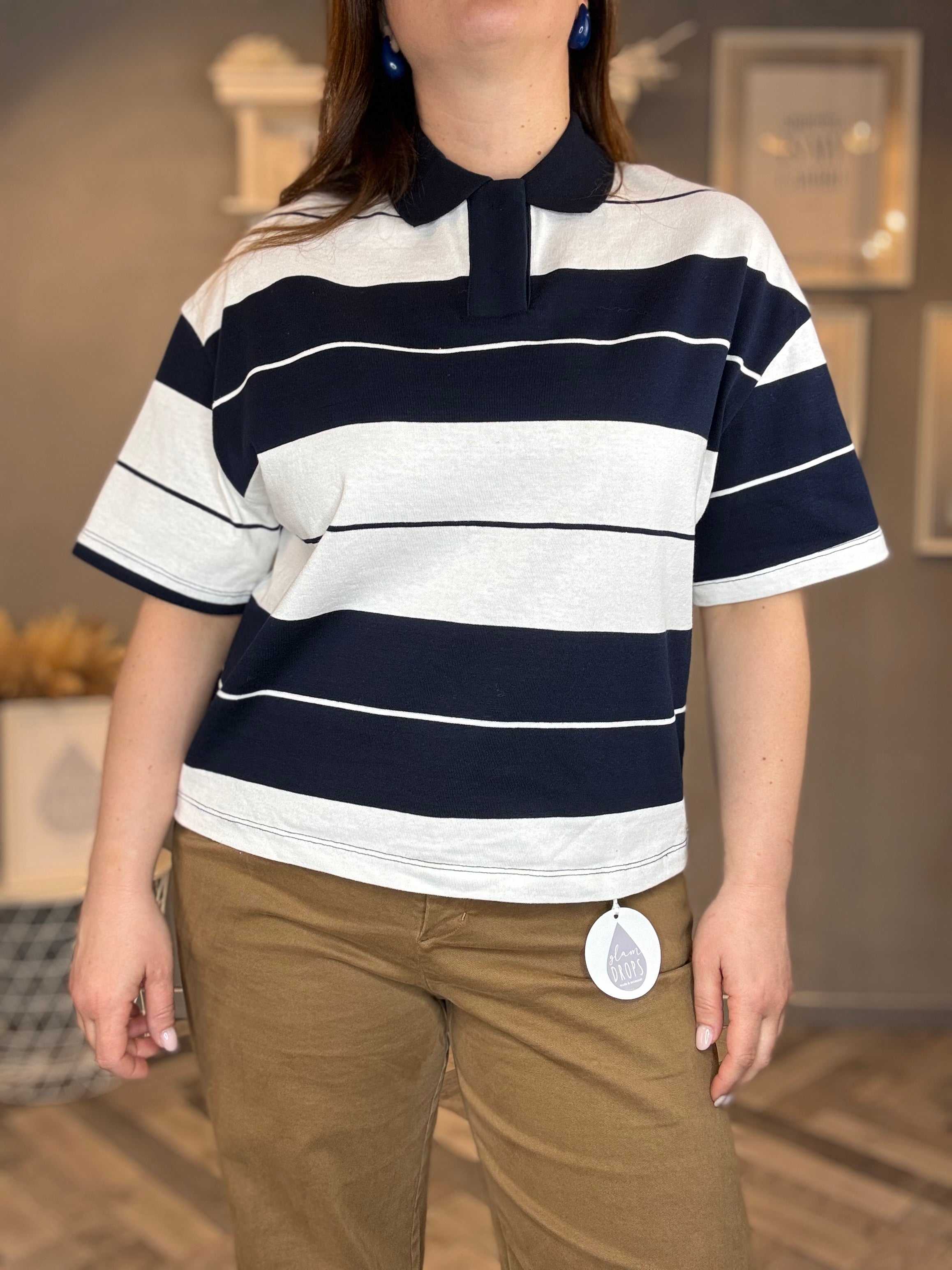 Lumina t-shirt polo a righe