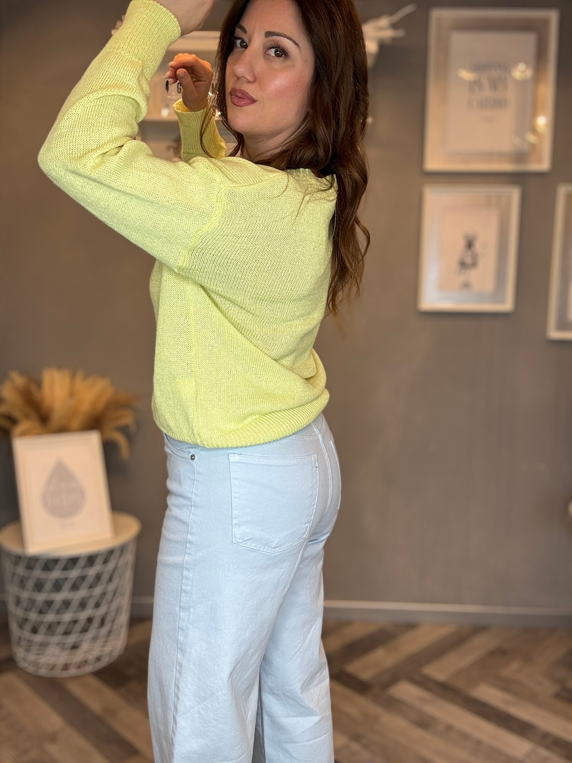 Jeans wide leg celeste