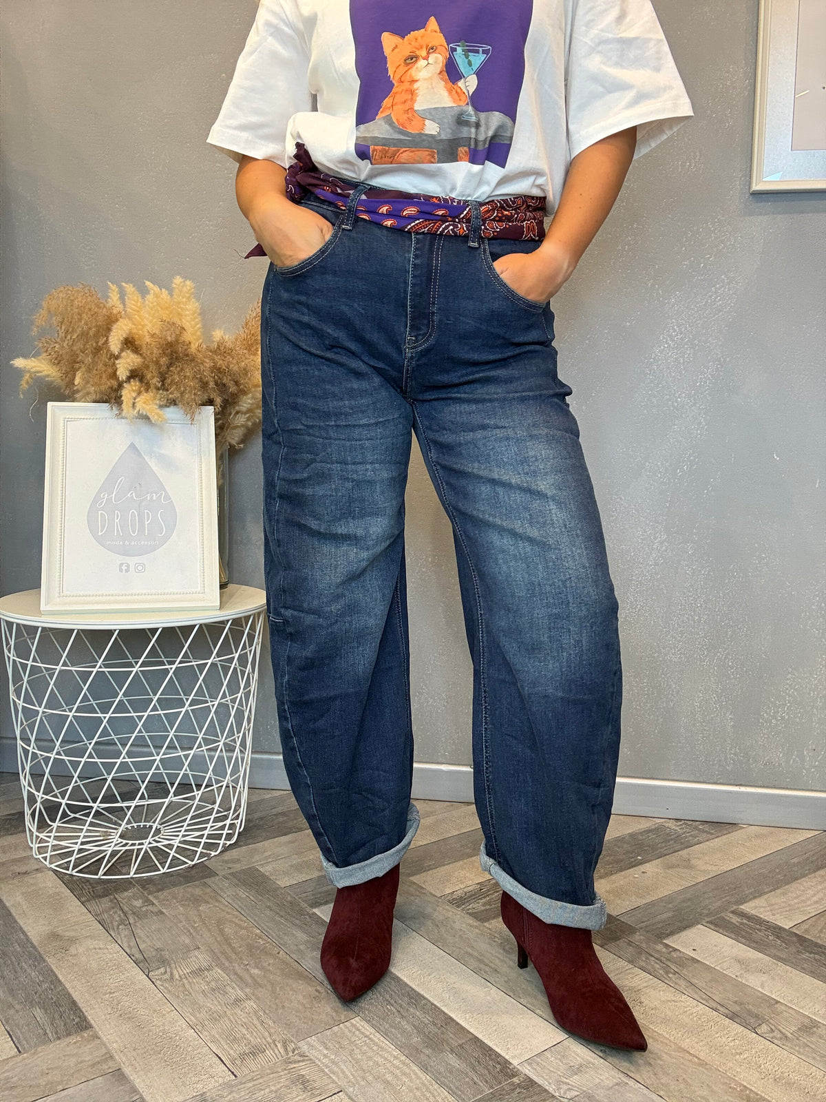 Jeans barrel denim