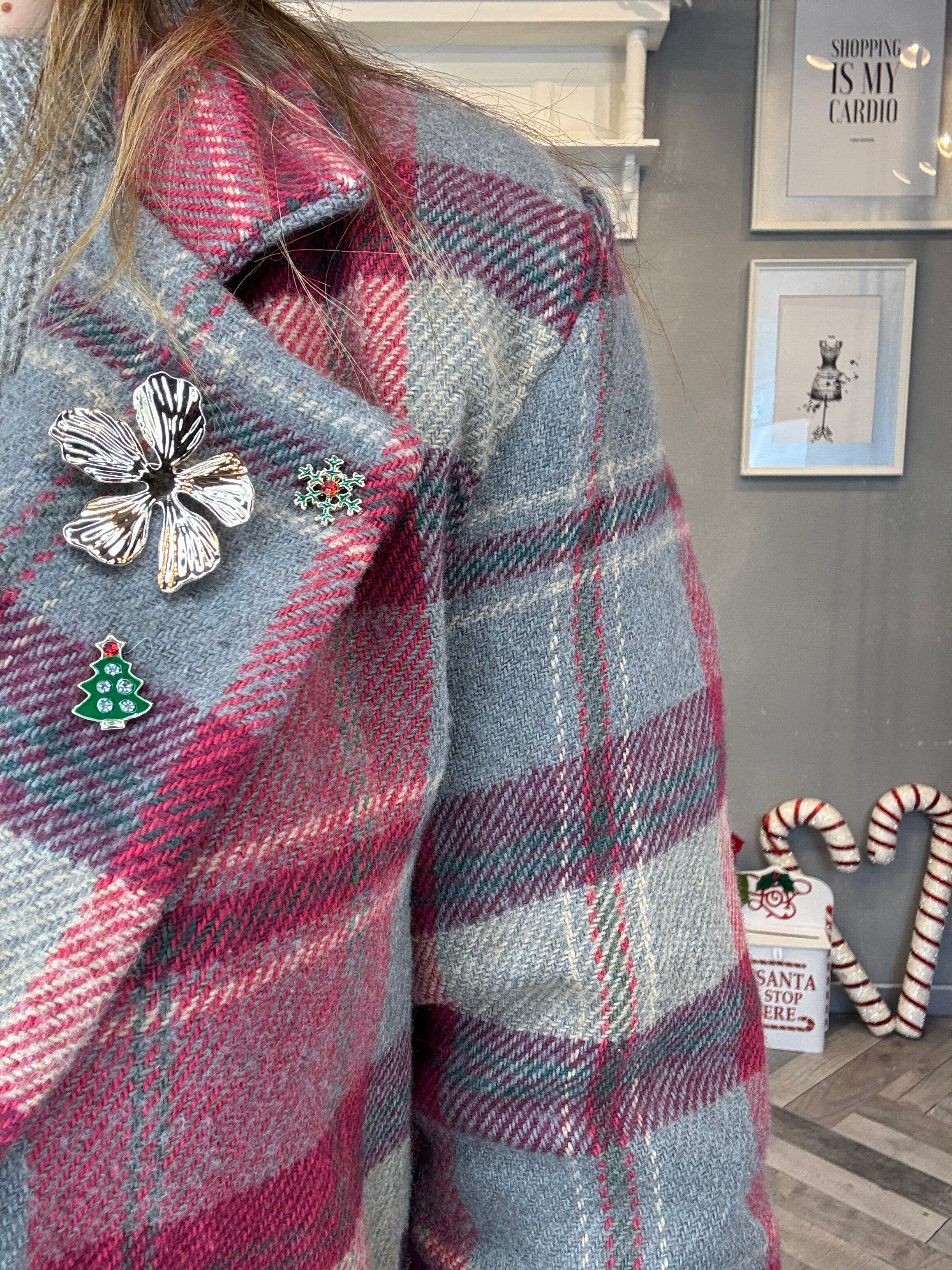 Blazer tartan tortora