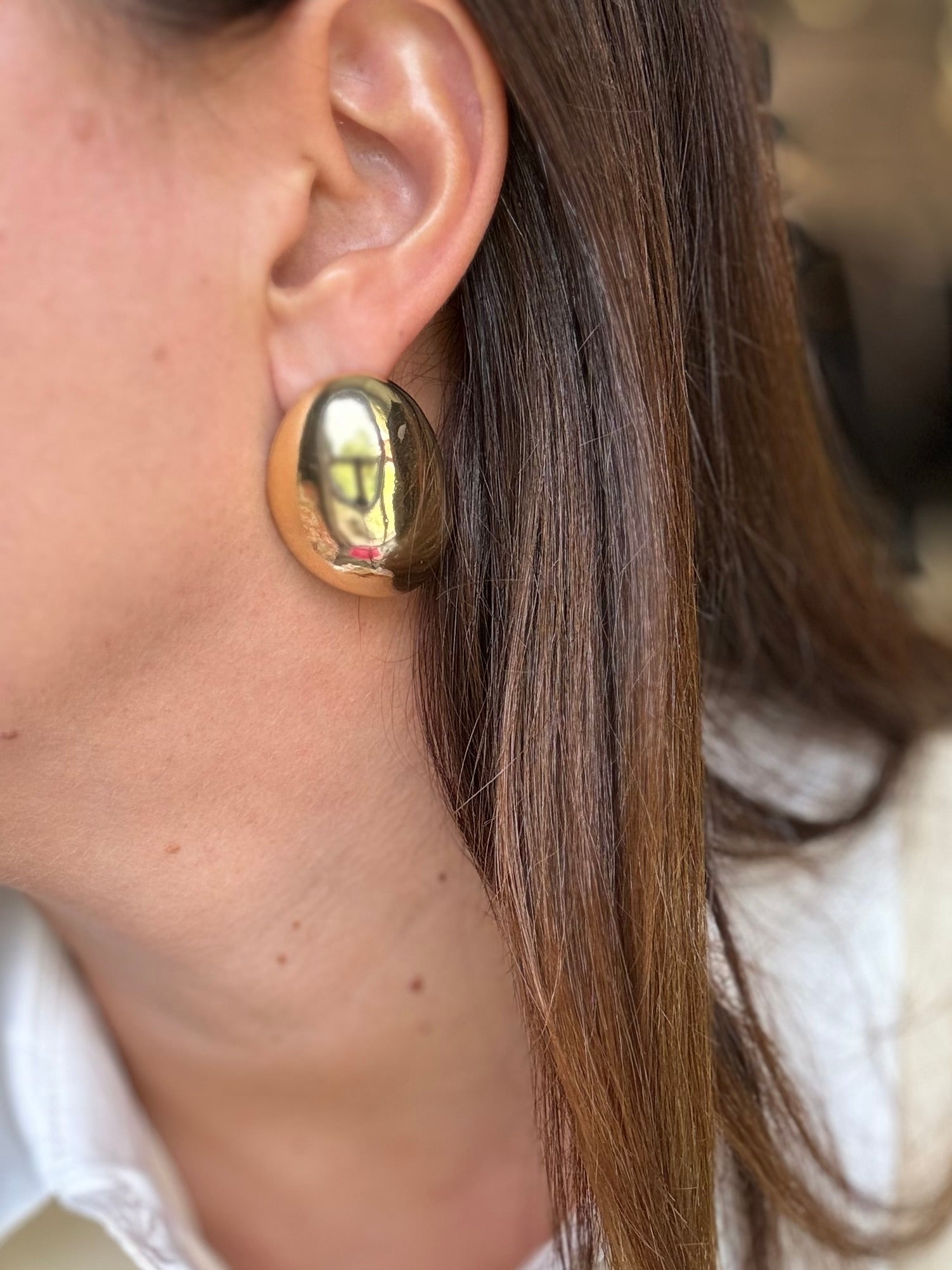 Orecchini ovali bombati