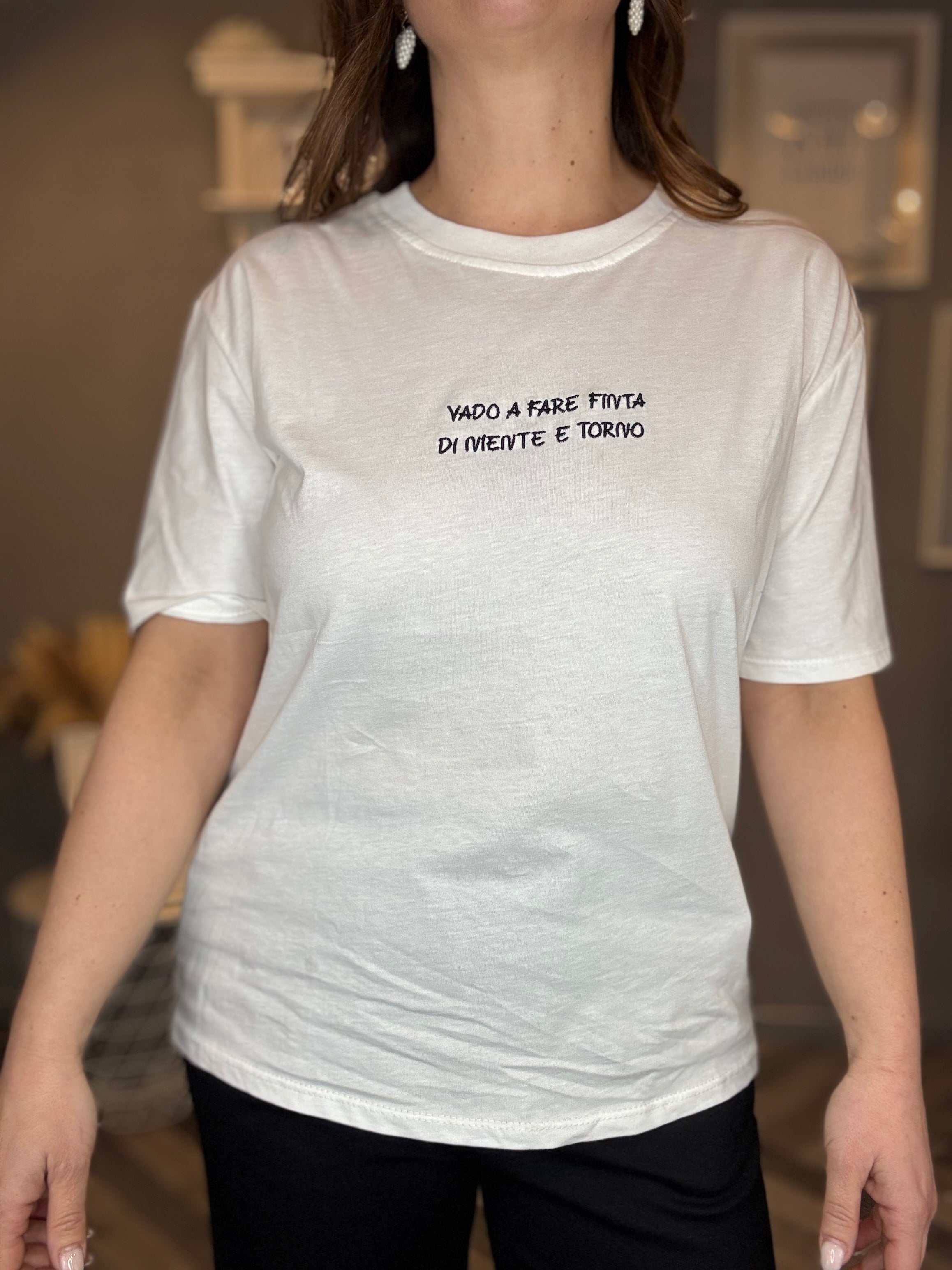 T-shirt Vado a fare finta nero