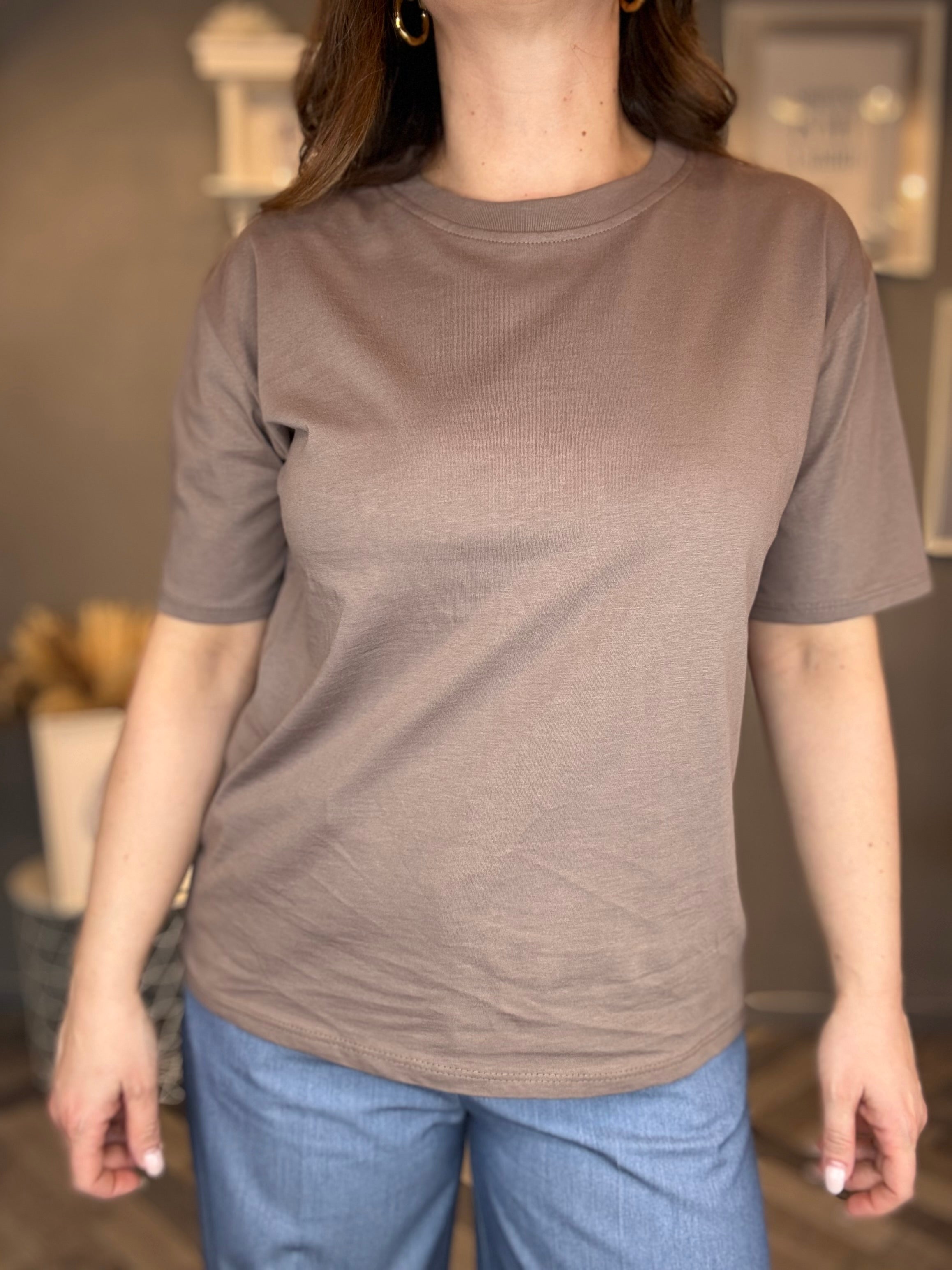 T-shirt soft basic tortora