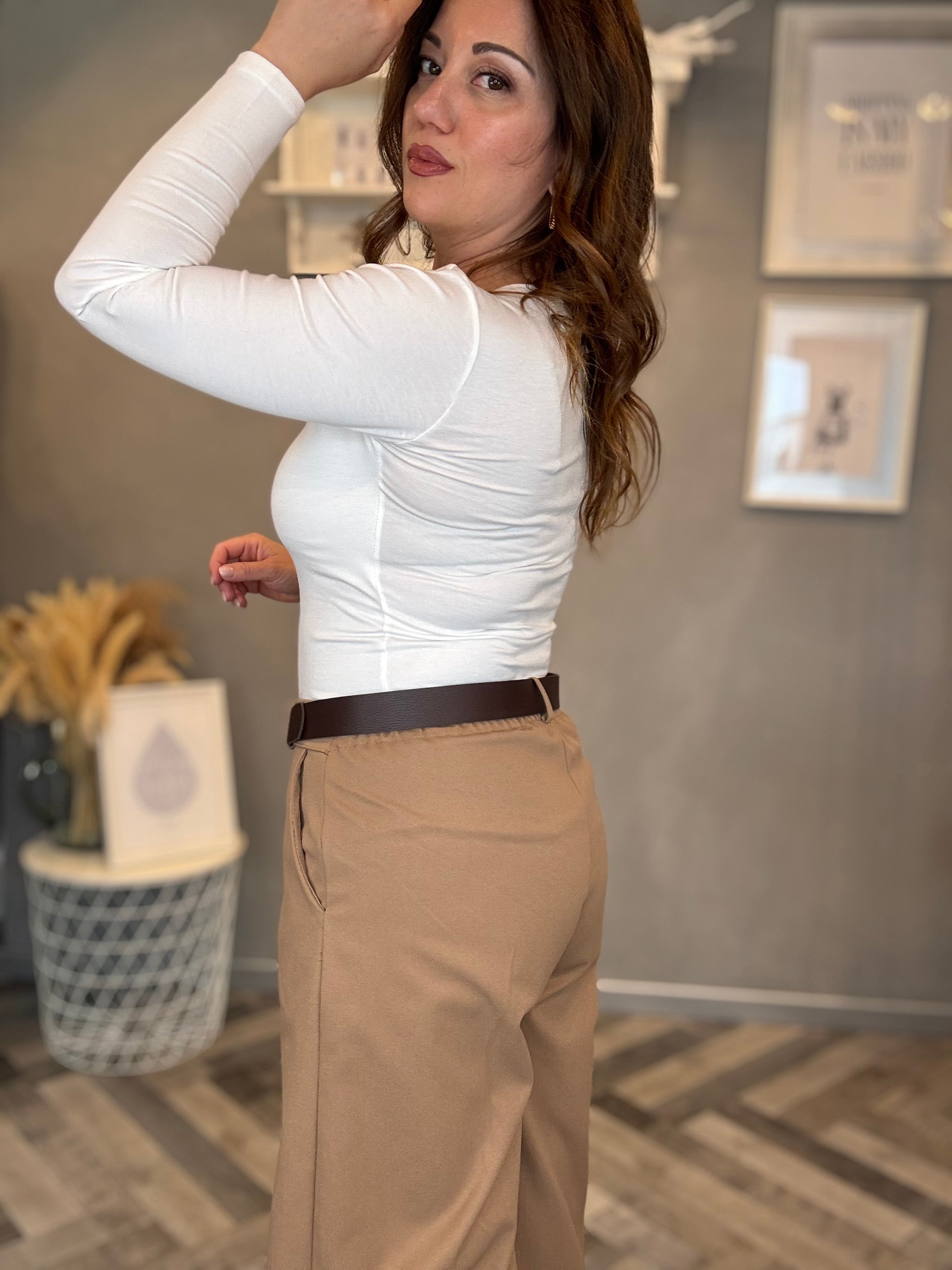 Pantalone biscotto strutturato