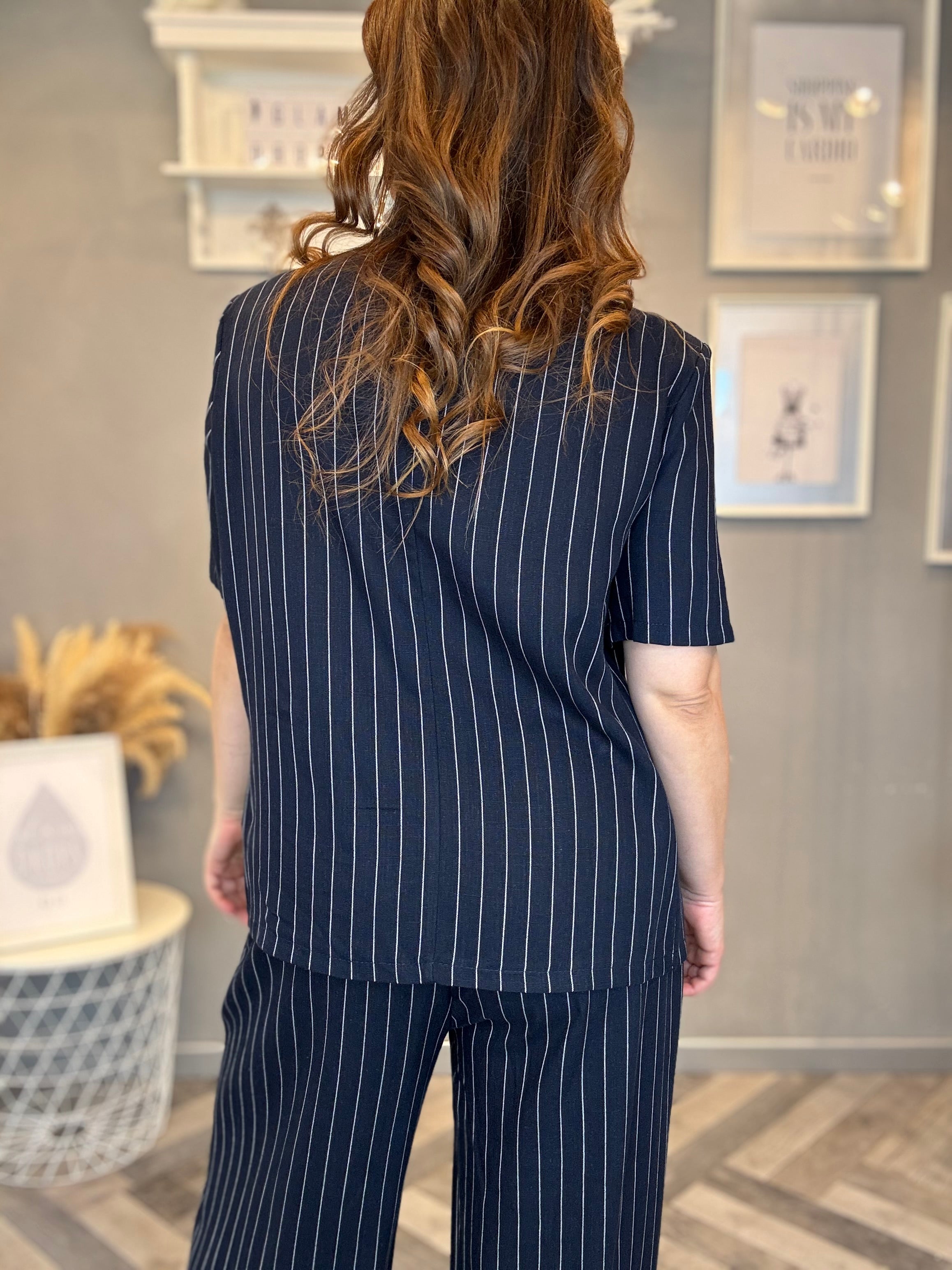 Set Icona gessato blu