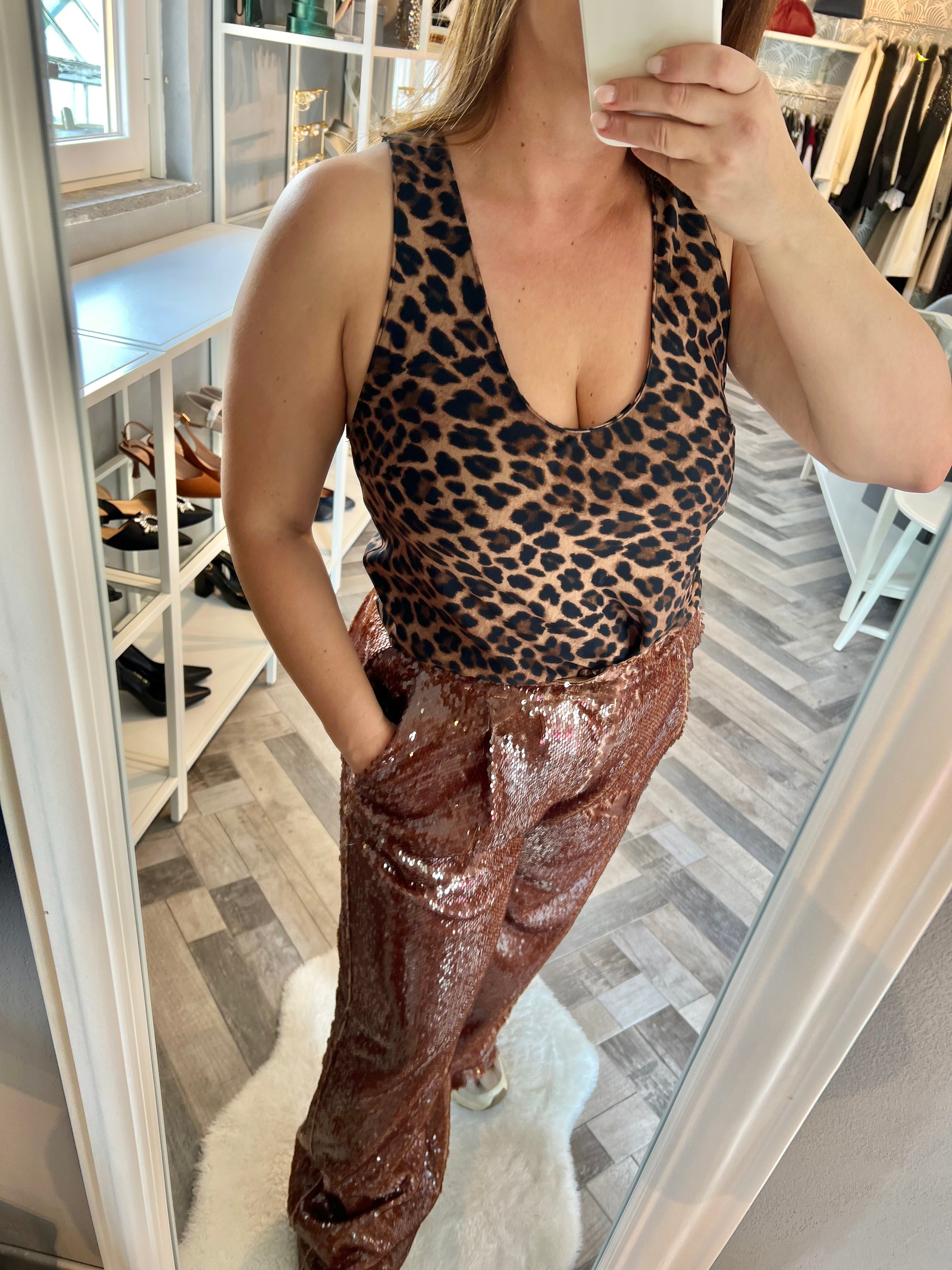 Lumina top leopardato
